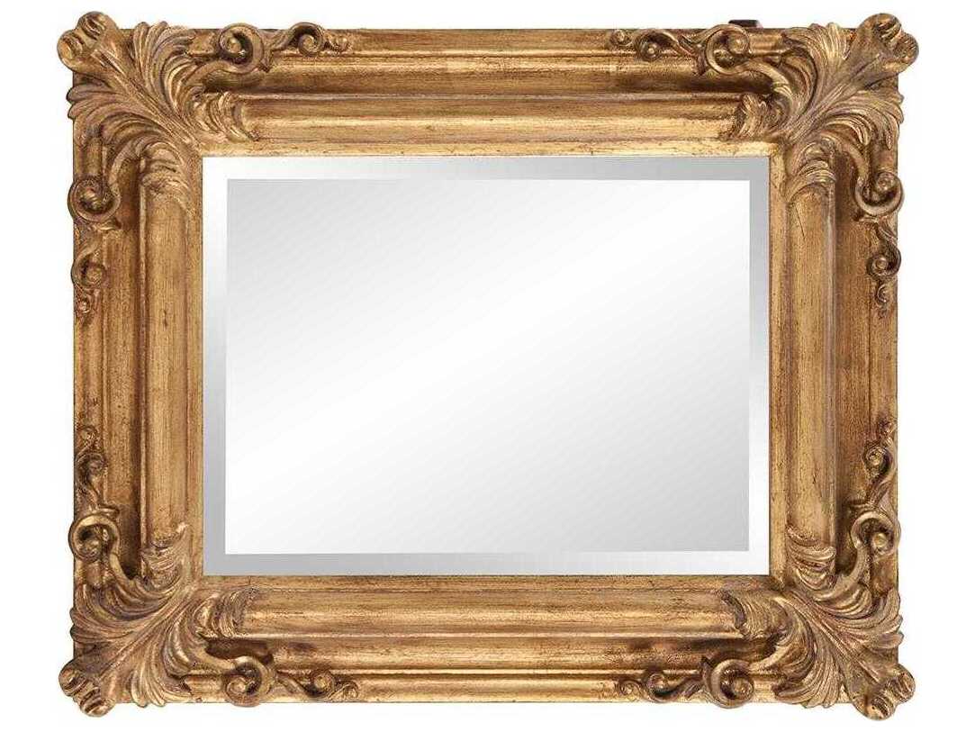 Howard Elliott Edwin Antique Gold Leaf Rectangular Wall Mirror
