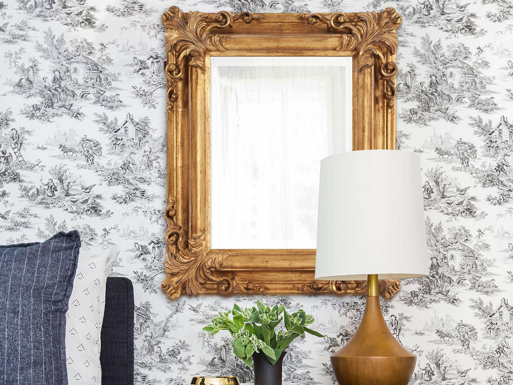 Howard Elliott Edwin Antique Gold Leaf Rectangular Wall Mirror