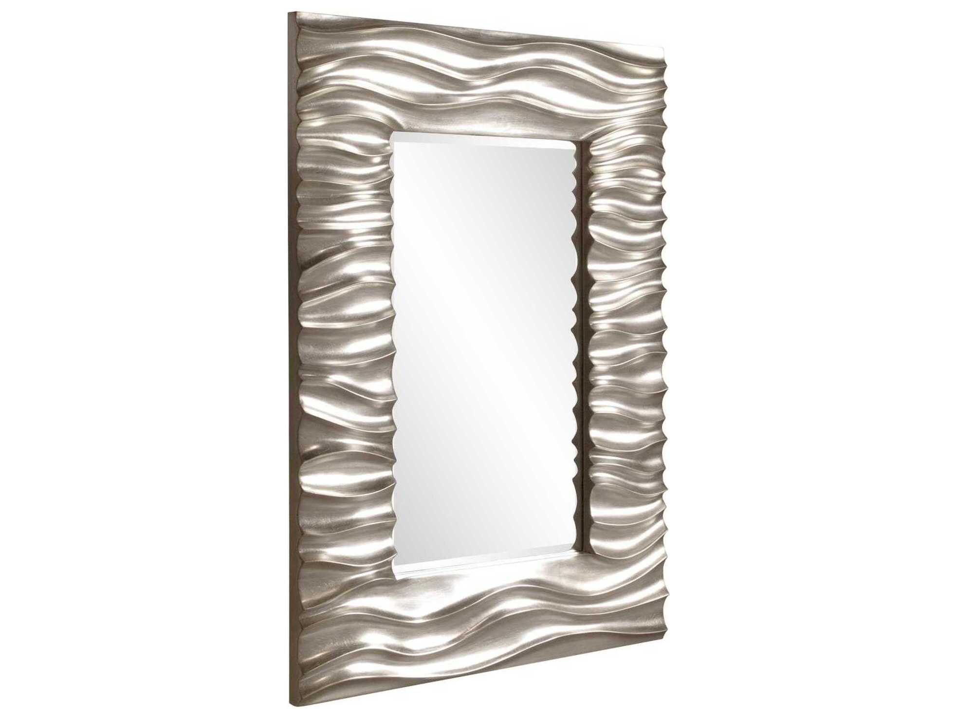 Howard Elliott Zenith Bright Silver Rectangular Wall Mirror
