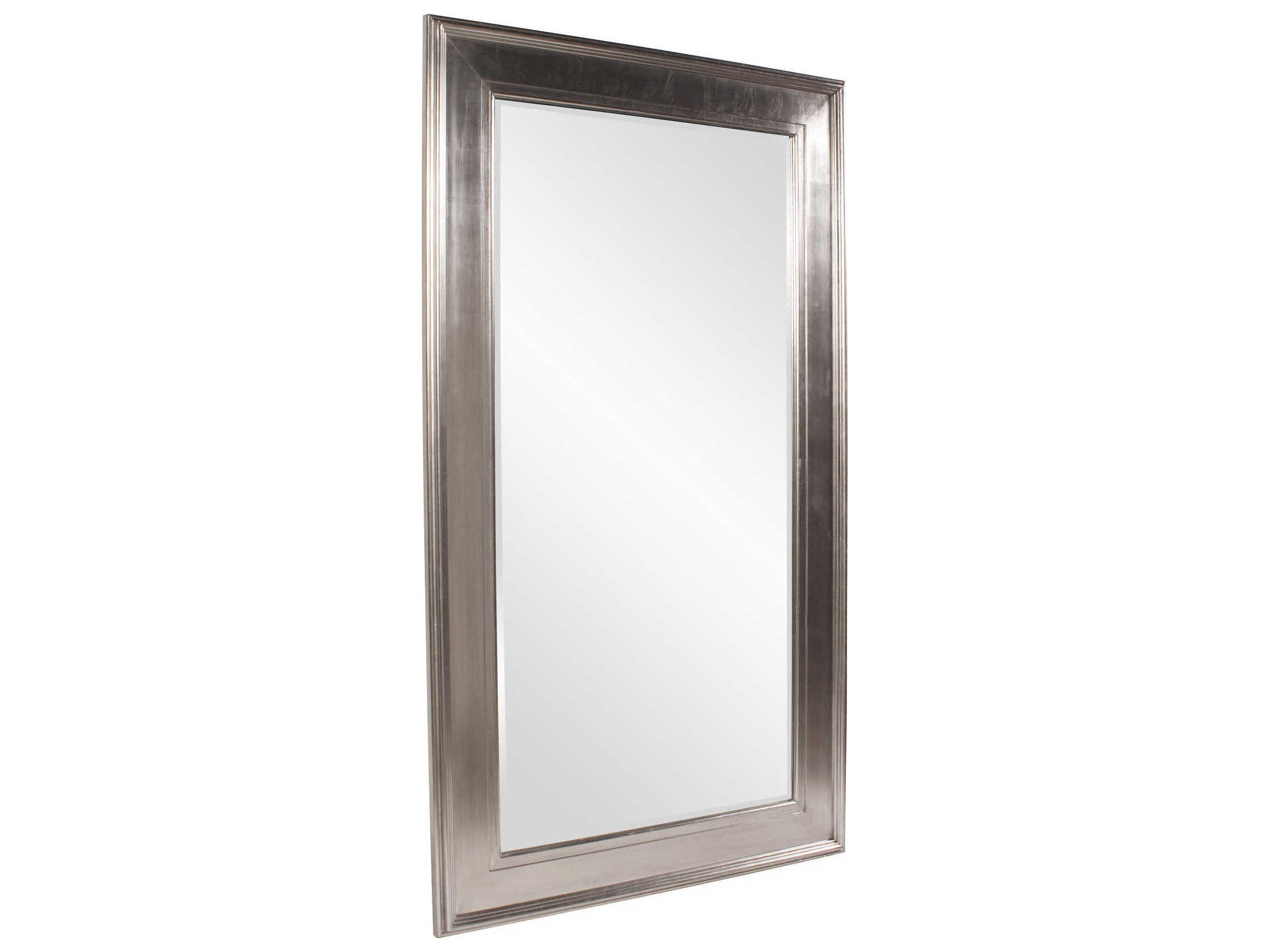 Howard Elliott Christian Silver Leaf Rectangular Floor Mirror