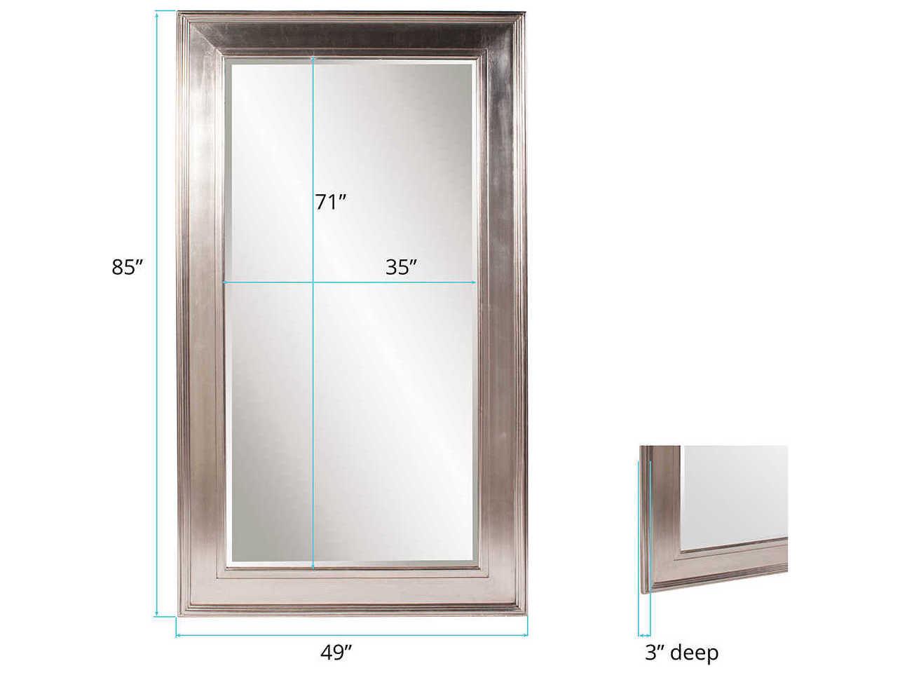 Howard Elliott Christian Silver Leaf Rectangular Floor Mirror