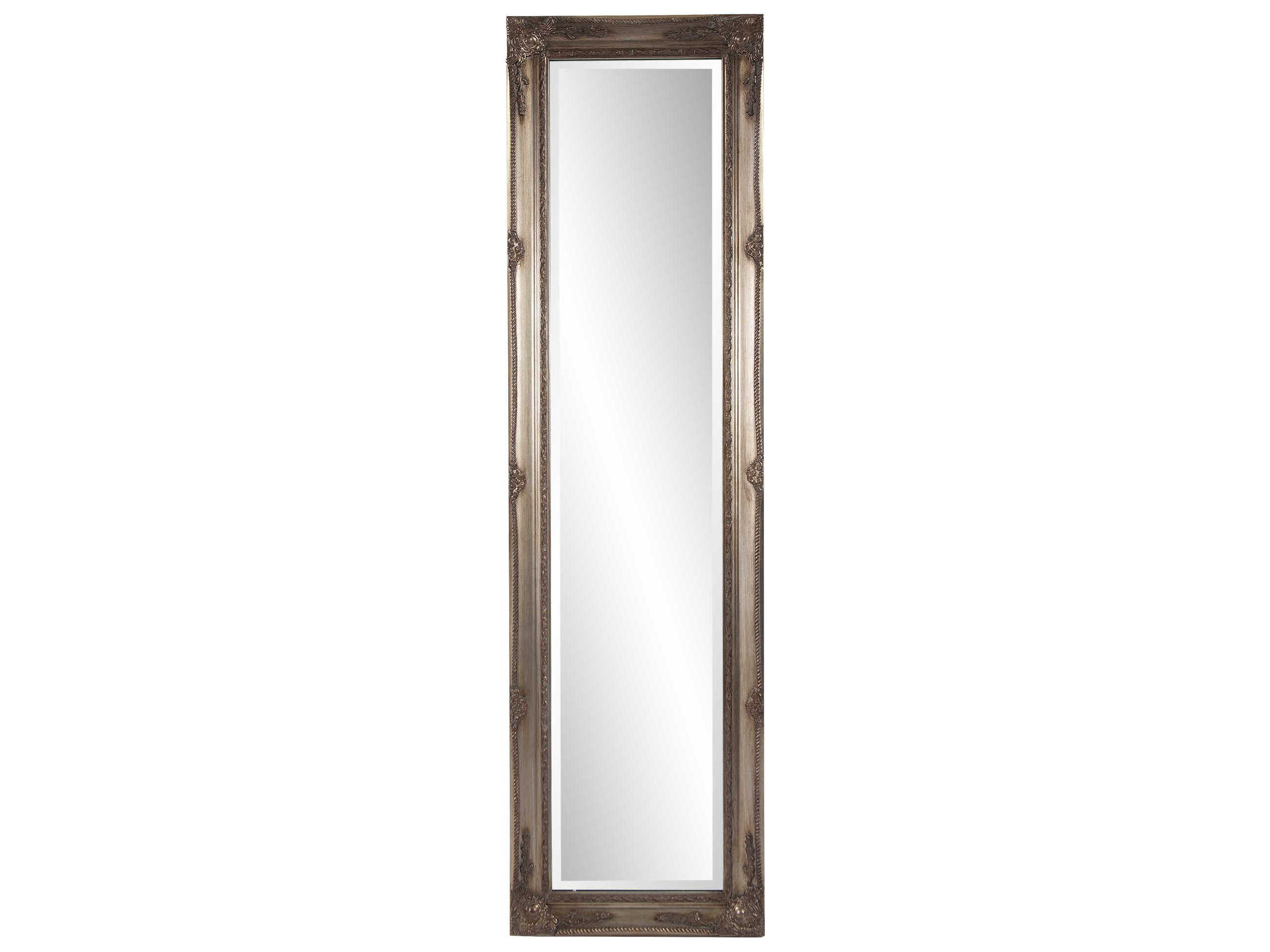 Howard Elliott Queen Ann Antique Silver Rectangular Floor Mirror