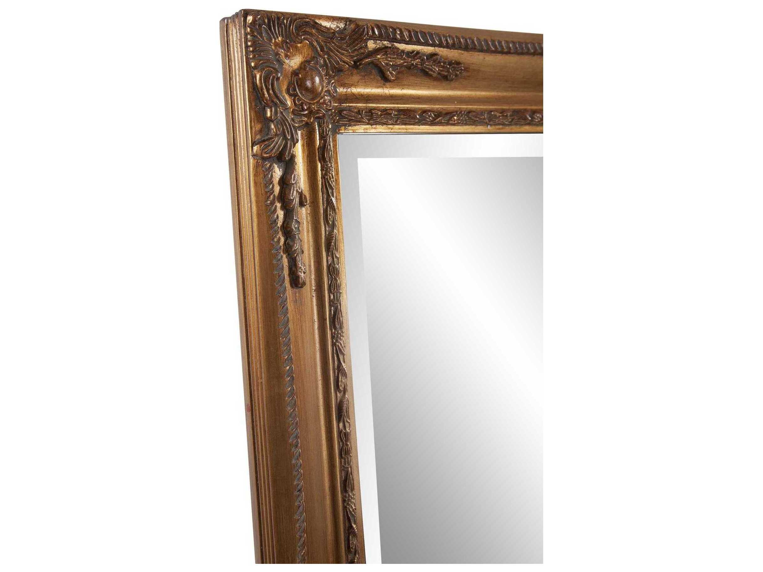 Howard Elliott Queen Ann Antique Gold Rectangular Wall Mirror