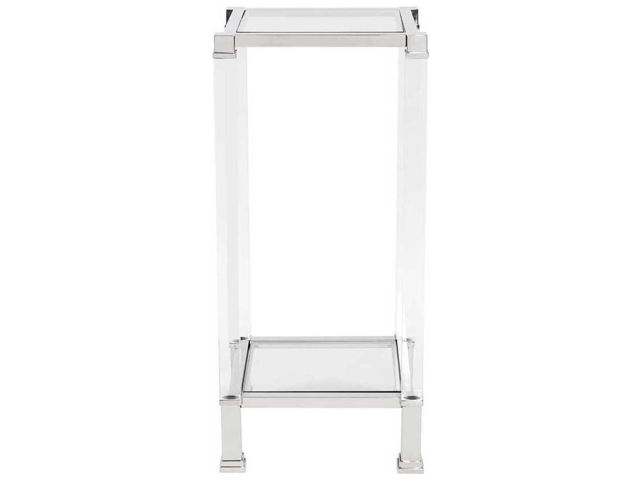 Howard Elliott Clare Square Glass Silver End Table