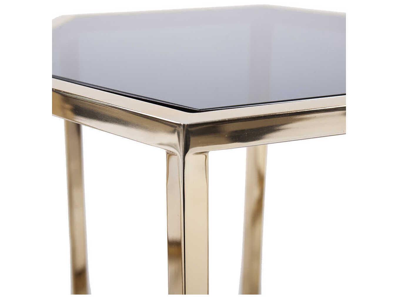 Howard Elliott Hexagon Glass Black Gold Coffee Table