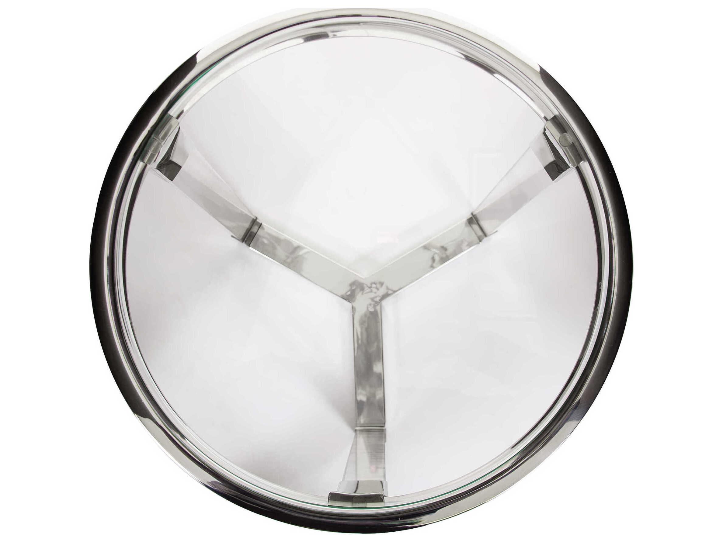 Howard Elliott Round Glass Silver End Table