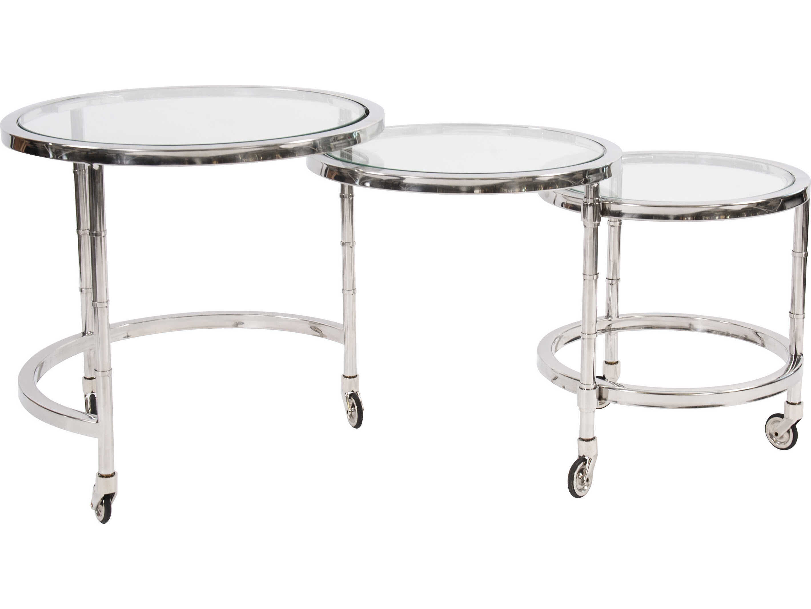 Howard Elliott Telescoping Glass Silver Bar Cart