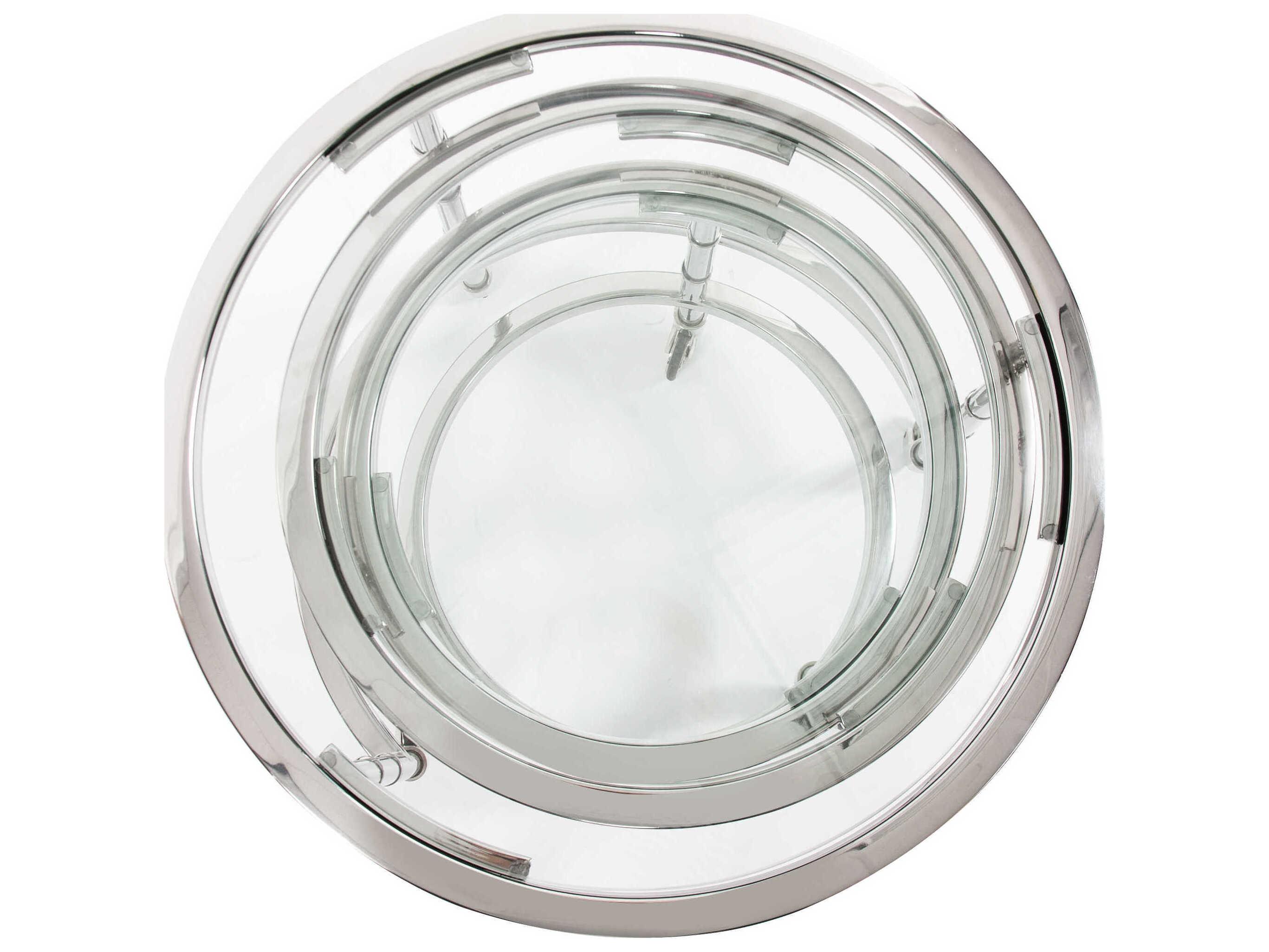 Howard Elliott Telescoping Glass Silver Bar Cart