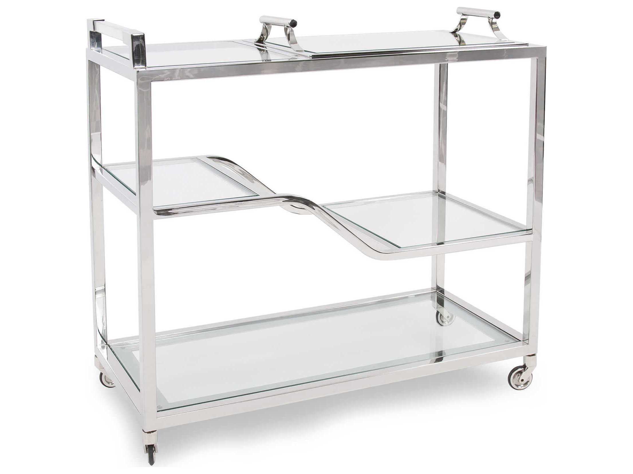 Howard Elliott Graves Glass Silver Bar Trolley