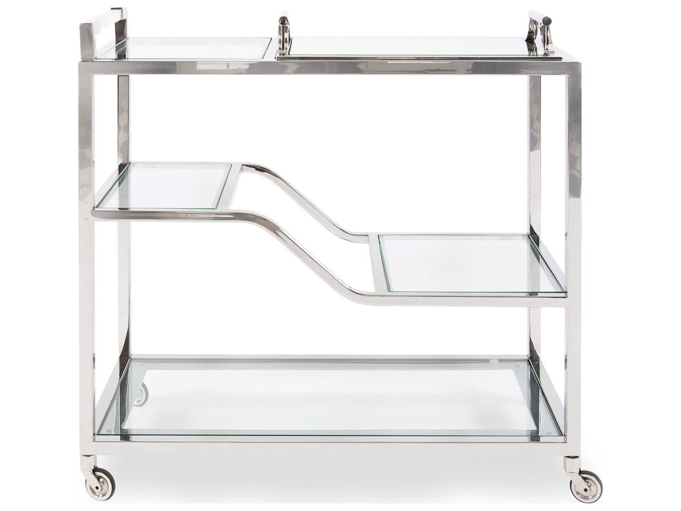 Howard Elliott Graves Glass Silver Bar Trolley