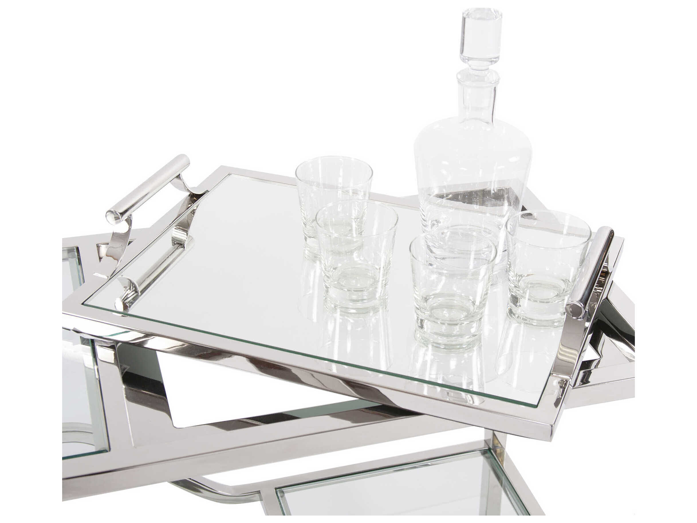 Howard Elliott Graves Glass Silver Bar Trolley