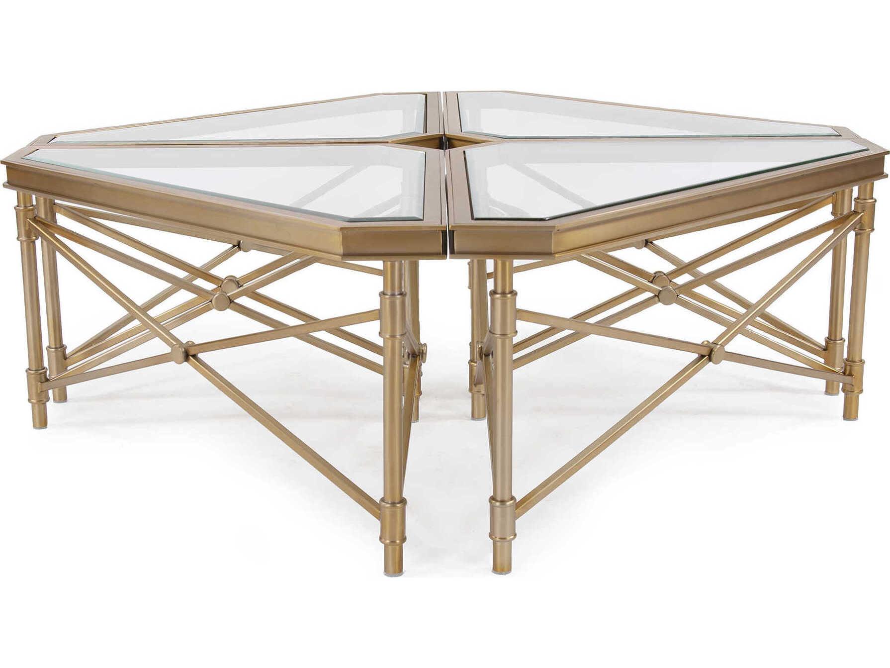 Howard Elliott Wertheimer Square Glass Gold Coffee Table