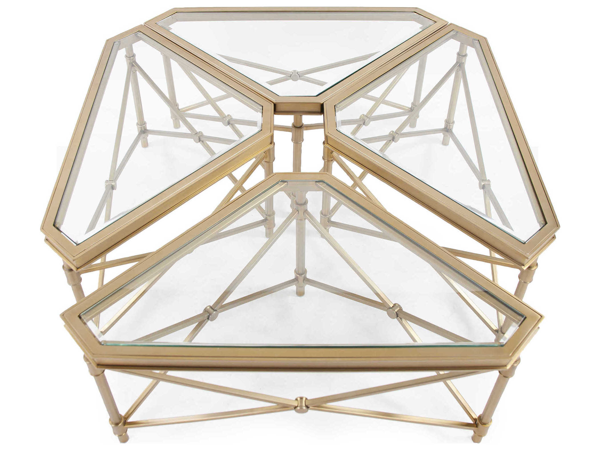 Howard Elliott Wertheimer Square Glass Gold Coffee Table