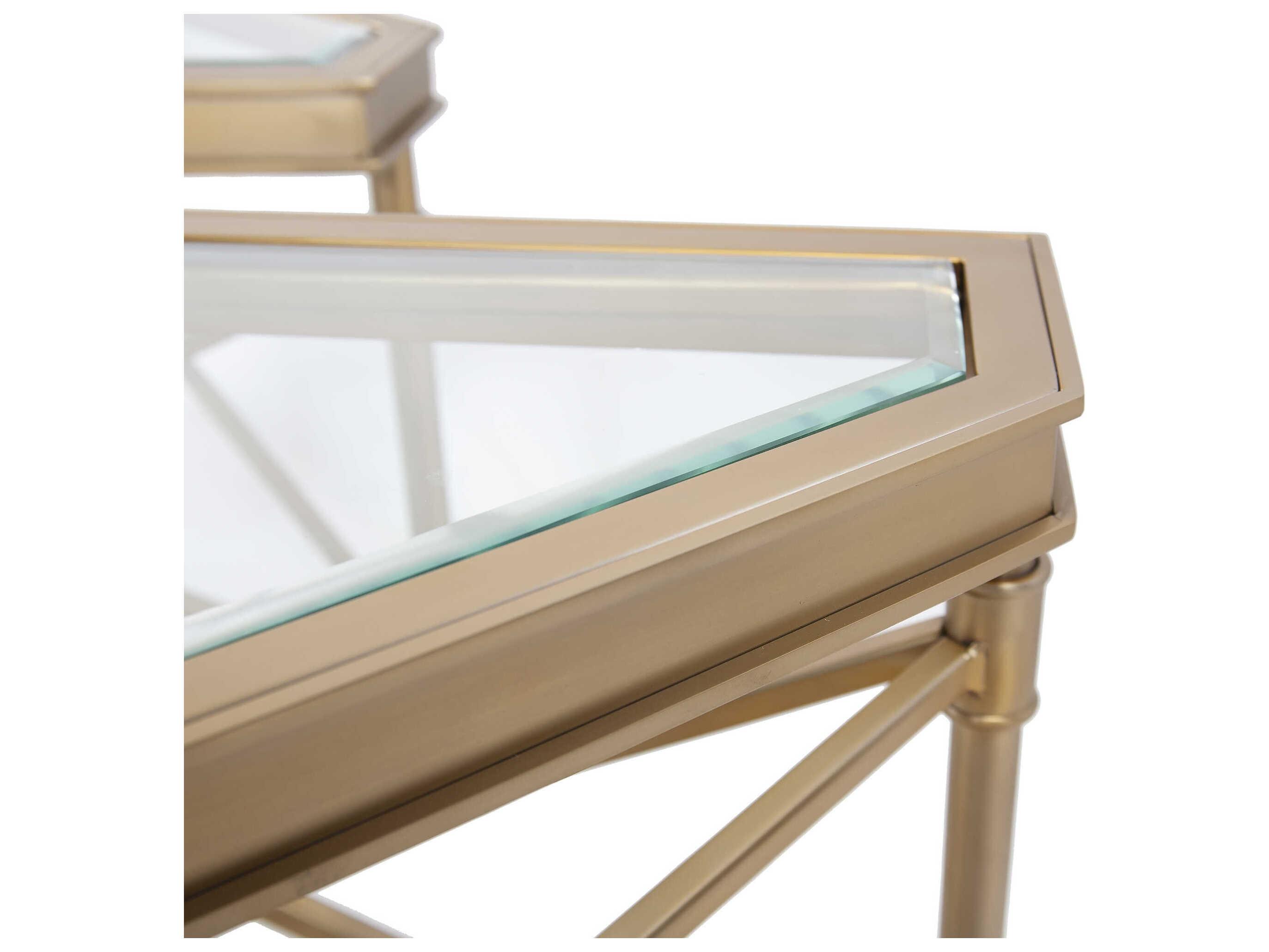 Howard Elliott Wertheimer Square Glass Gold Coffee Table