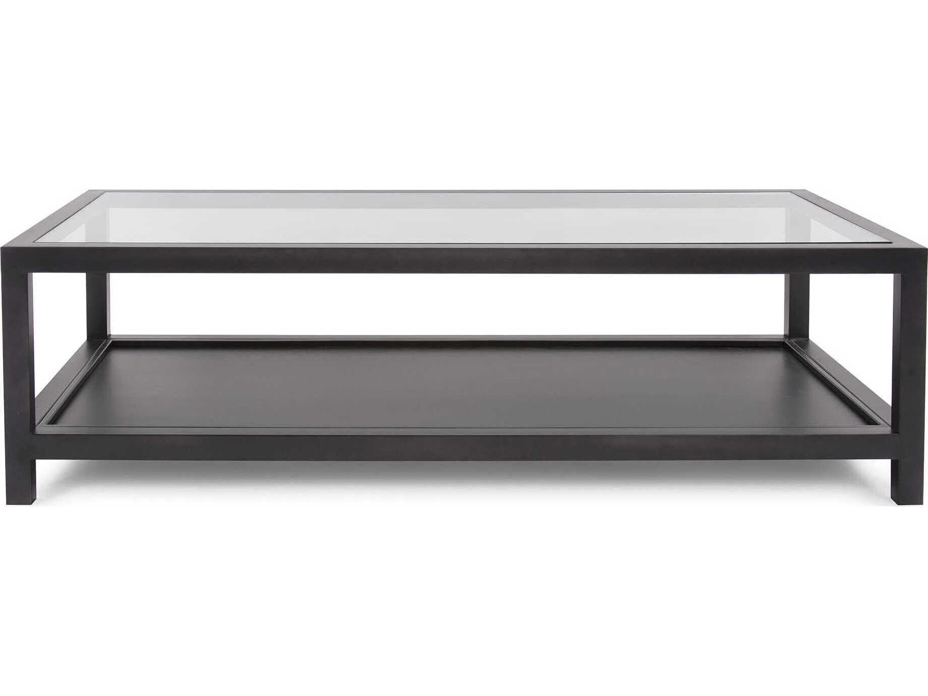 Howard Elliott Dumas Rectangular Glass Nickel Coffee Table