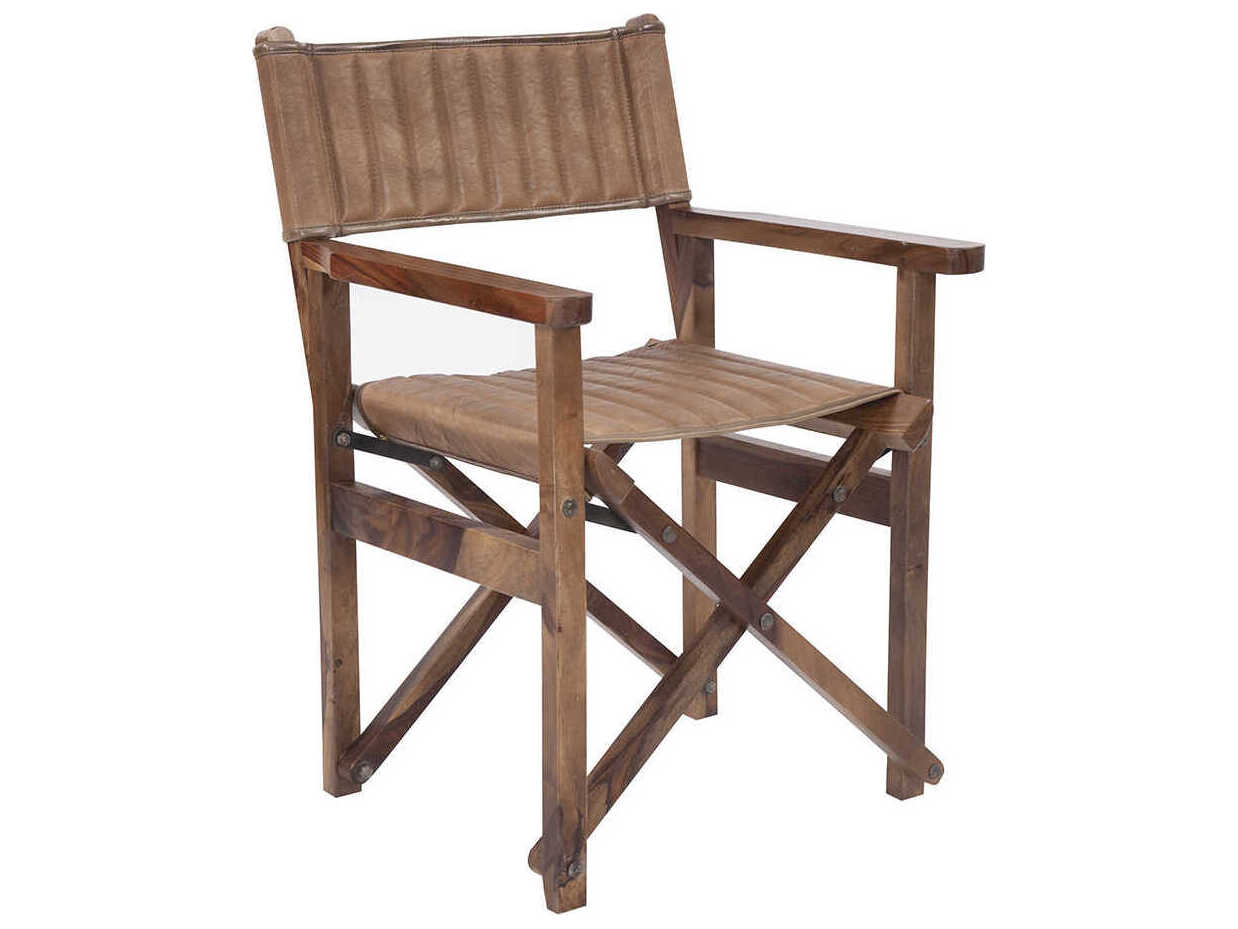 Howard Elliott Leather Brown Accent Chair