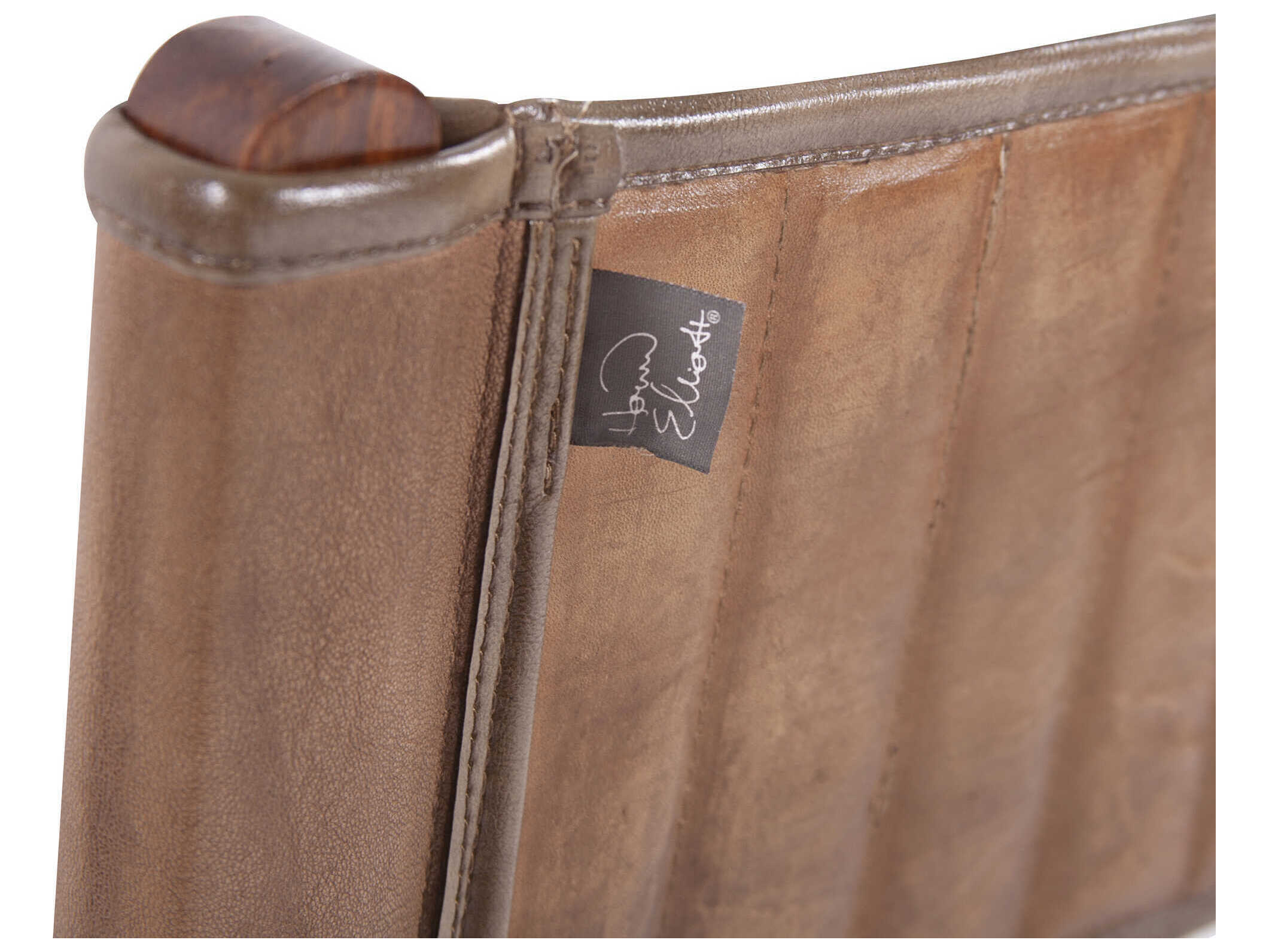 Howard Elliott Leather Brown Accent Chair