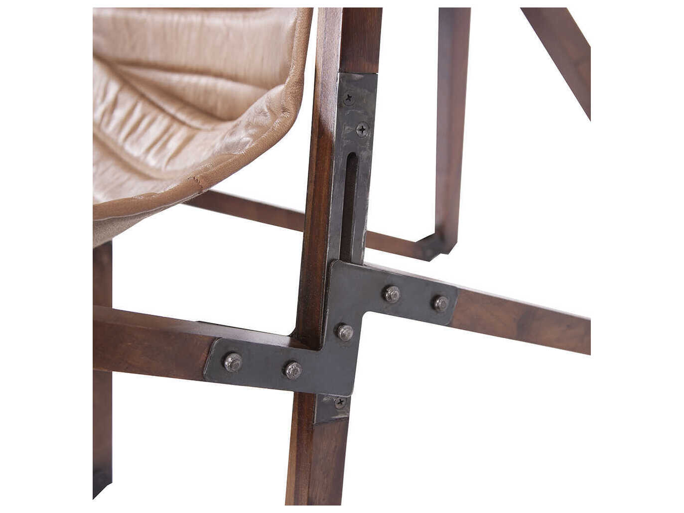 Howard Elliott Leather Brown Accent Chair