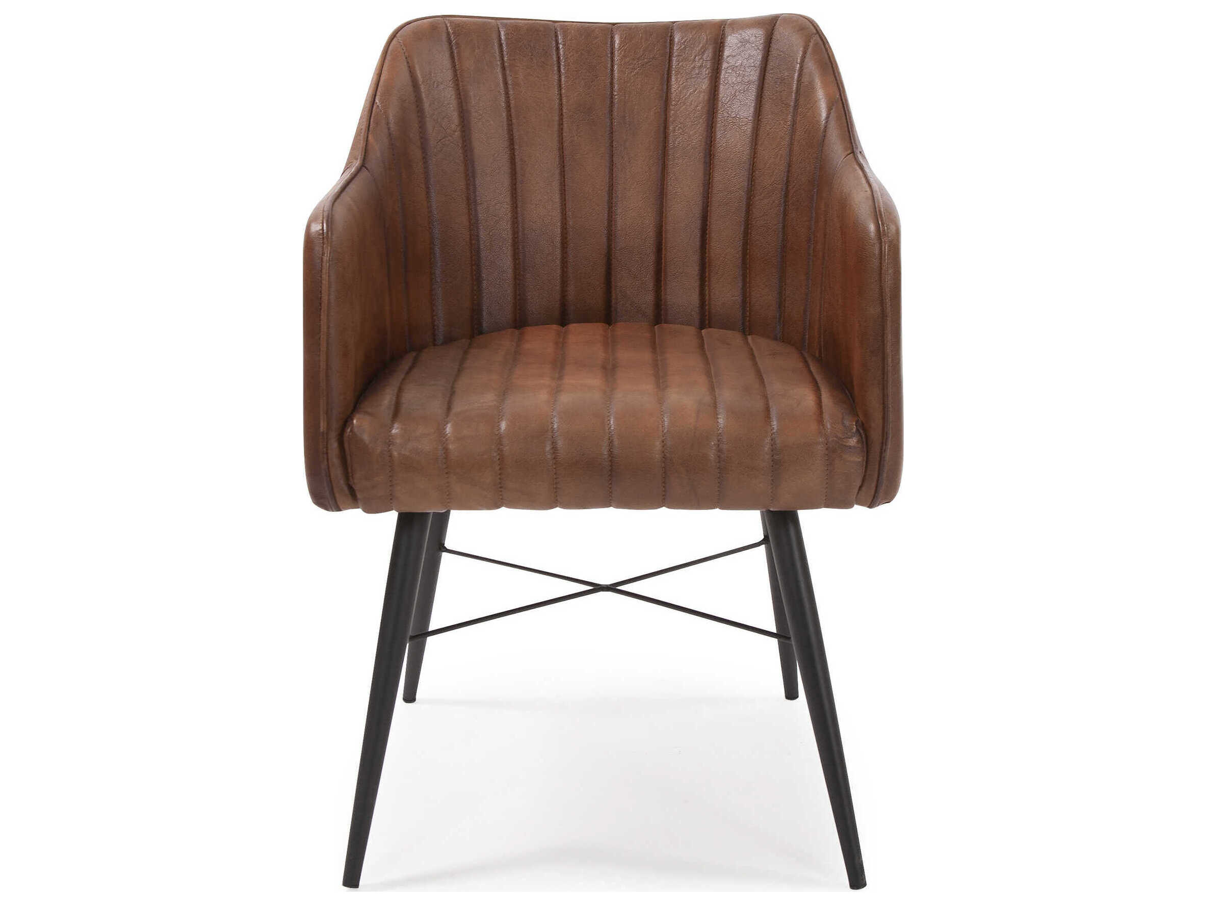 Howard Elliott Houston Brown Leather Accent Chair