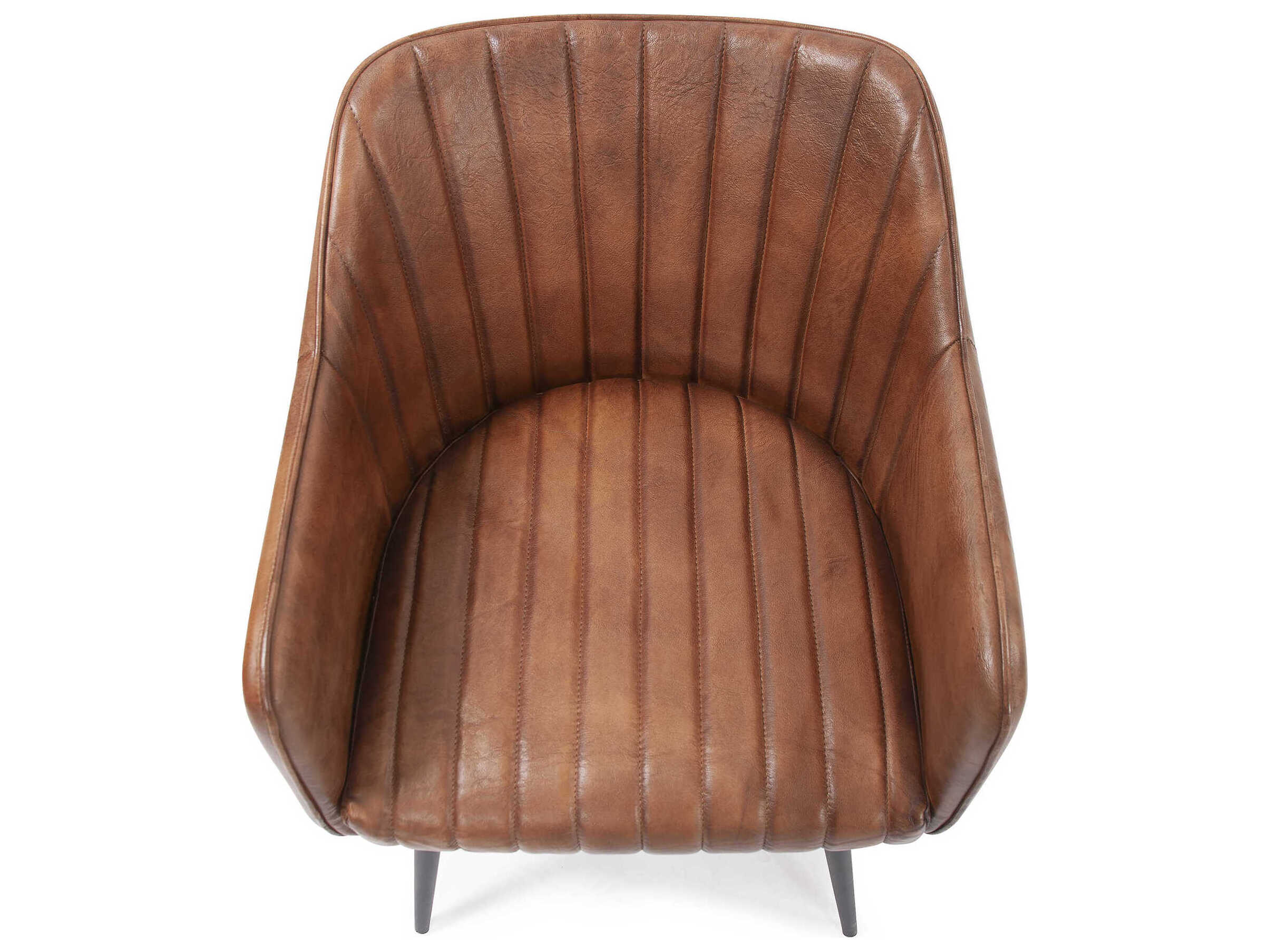 Howard Elliott Houston Brown Leather Accent Chair