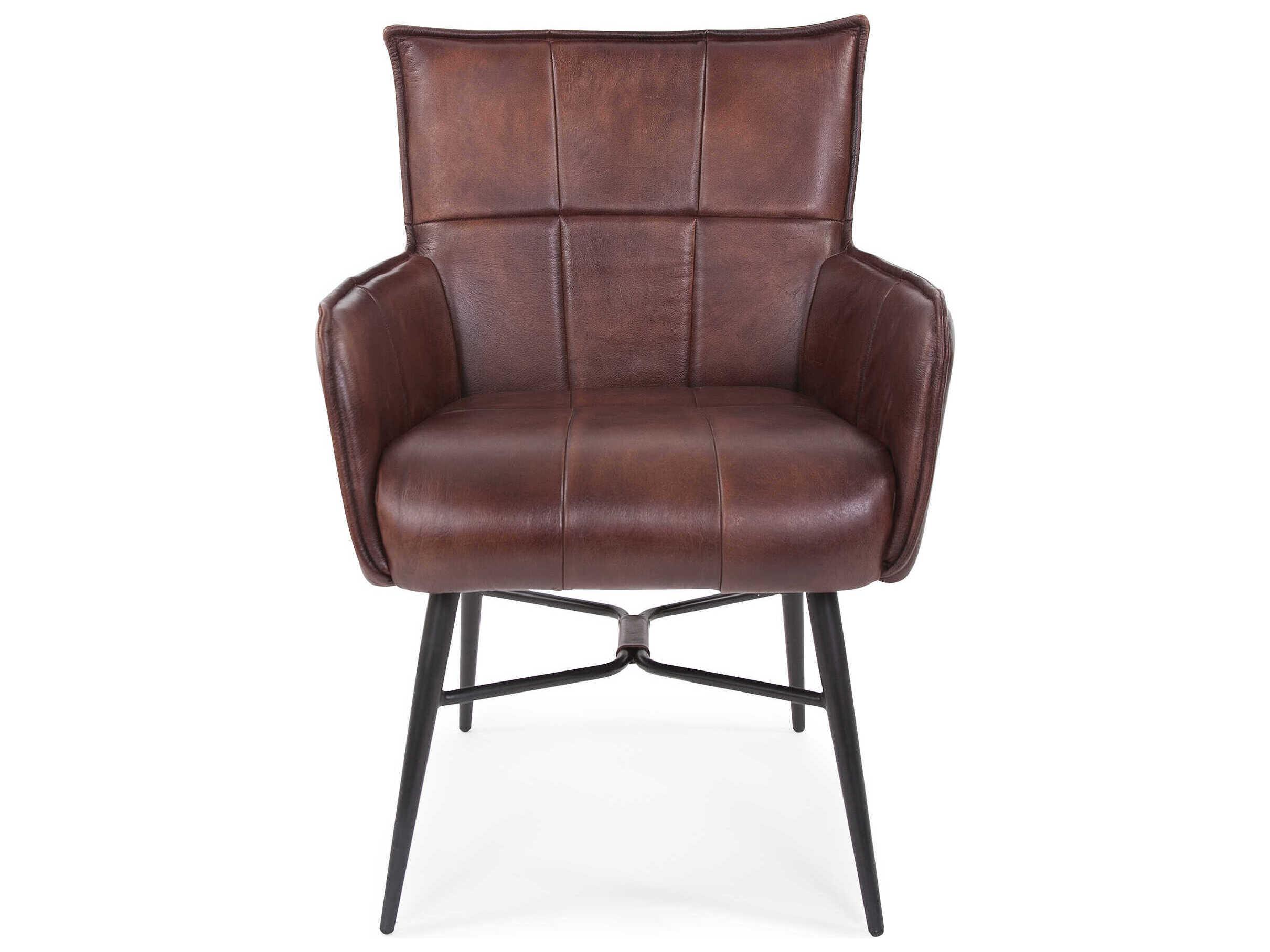 Howard Elliott Lucca Brown Leather Accent Chair