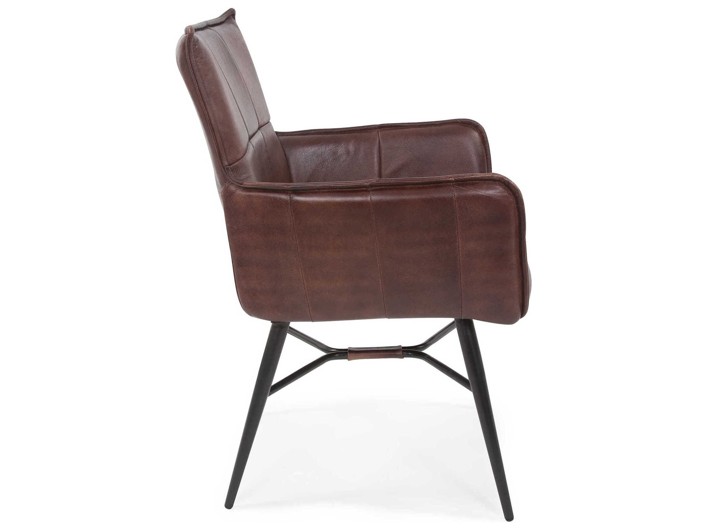 Howard Elliott Lucca Brown Leather Accent Chair