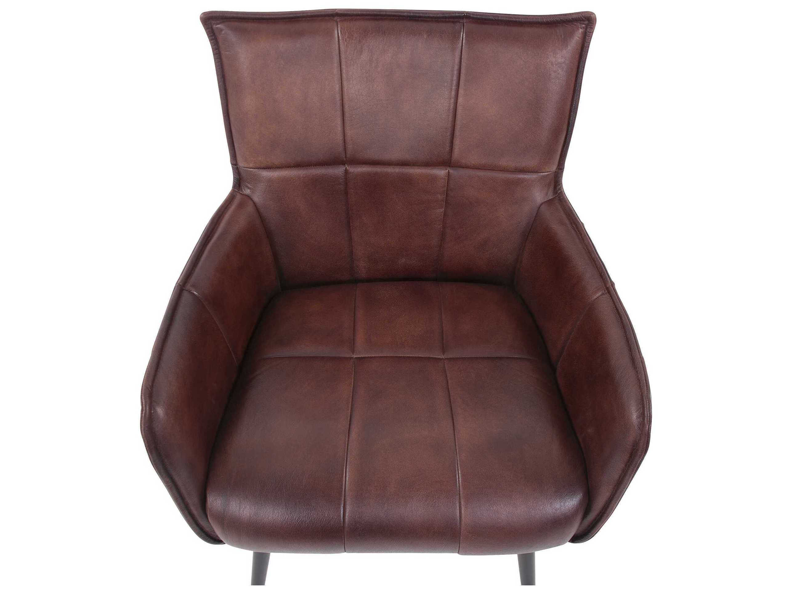 Howard Elliott Lucca Brown Leather Accent Chair