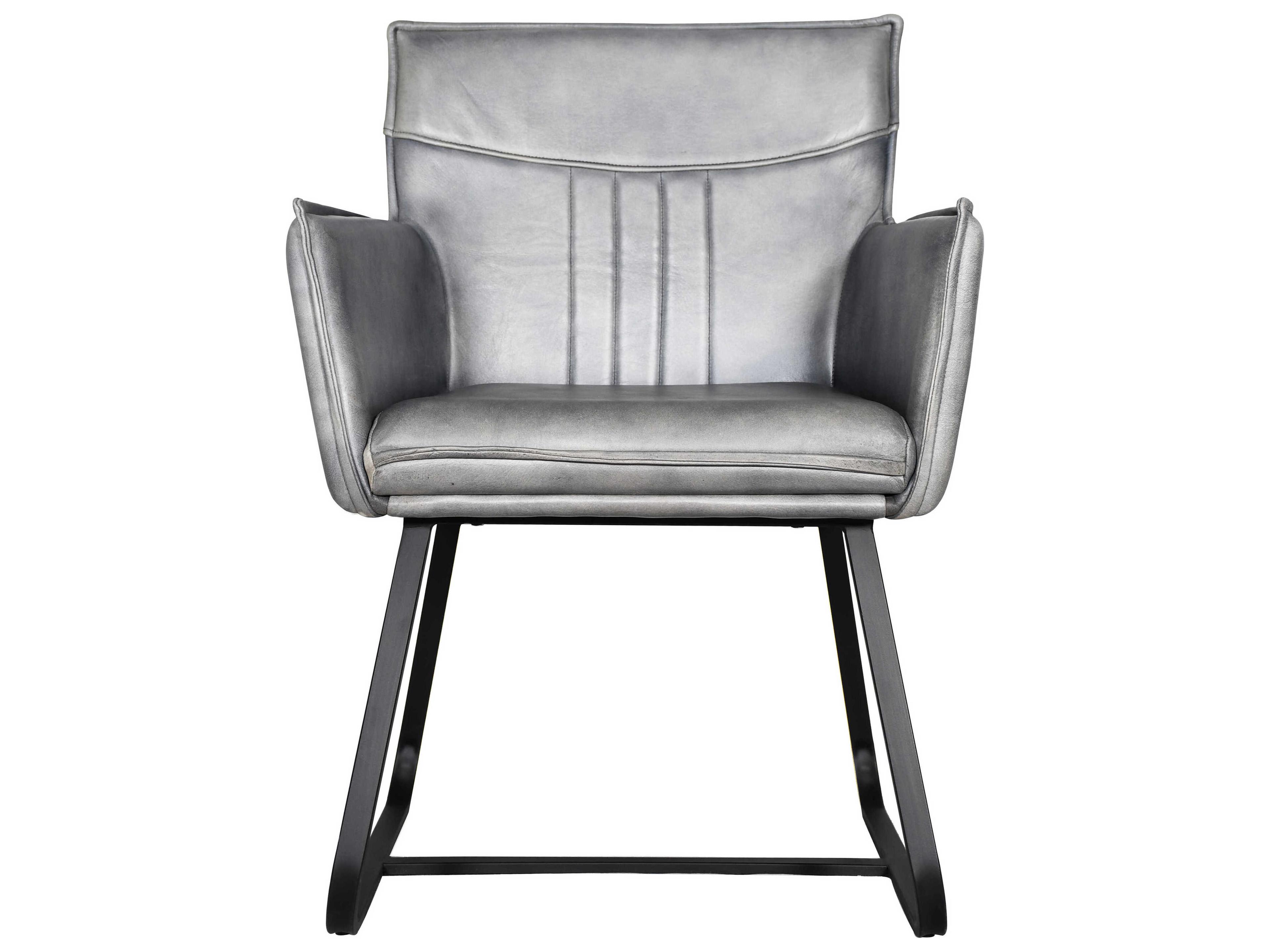 Howard Elliott Volterra Gray Leather Accent Chair