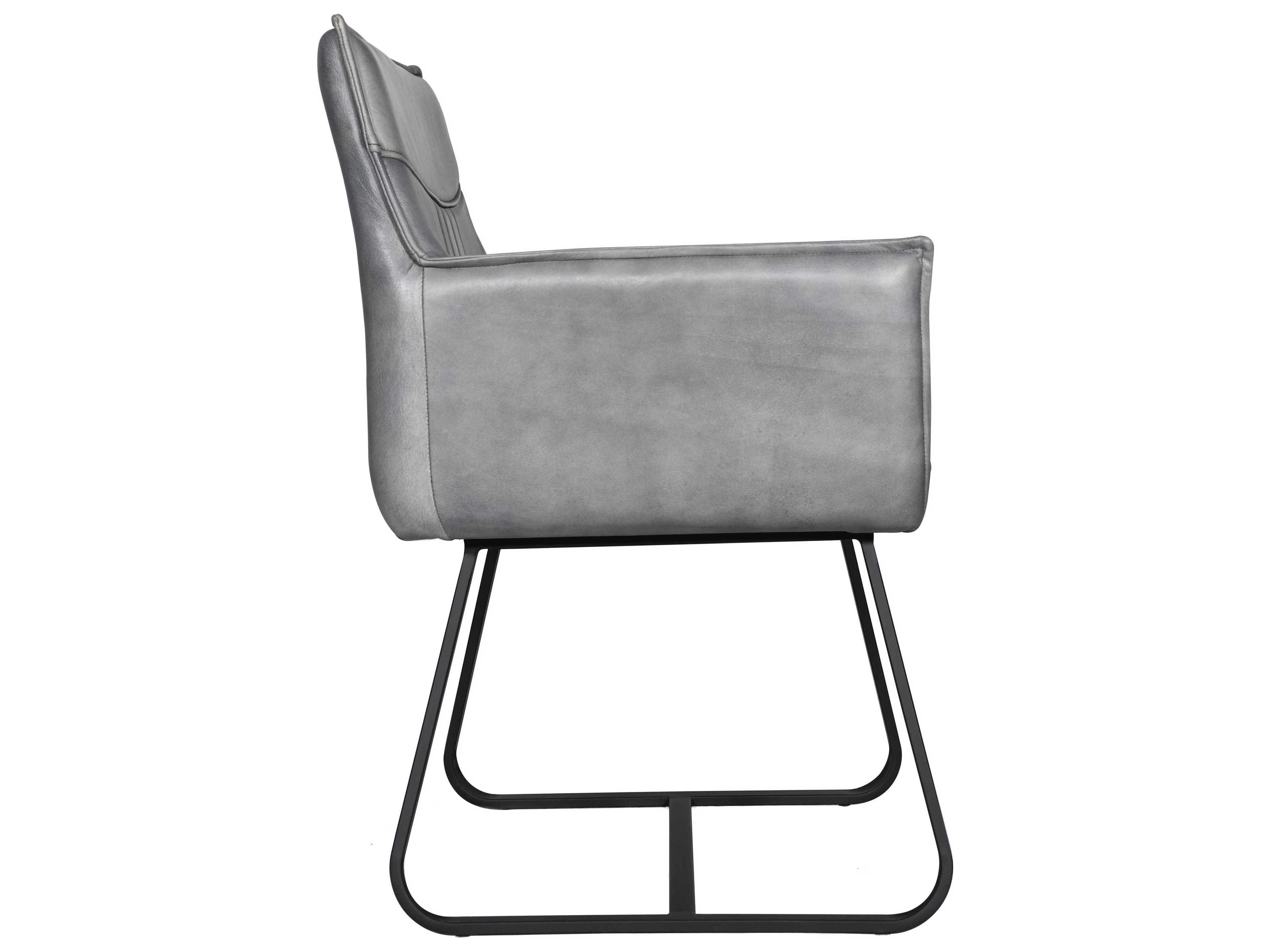 Howard Elliott Volterra Gray Leather Accent Chair