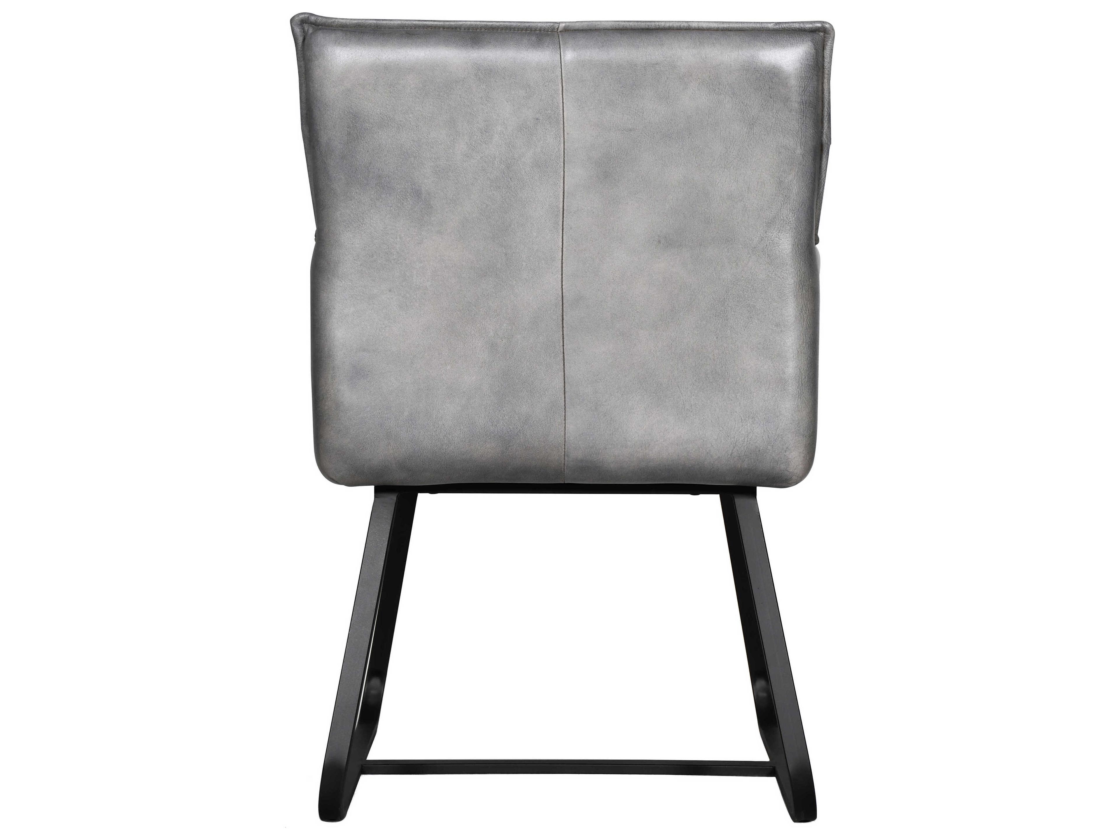 Howard Elliott Volterra Gray Leather Accent Chair