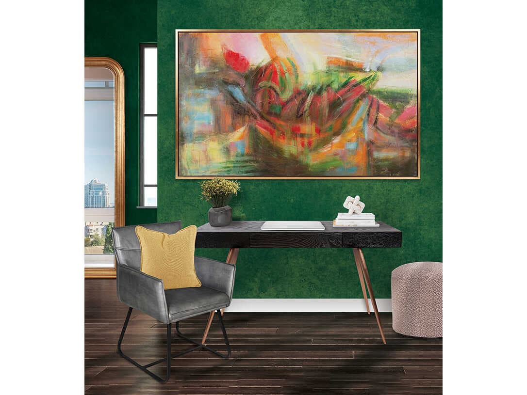 Howard Elliott Volterra Gray Leather Accent Chair