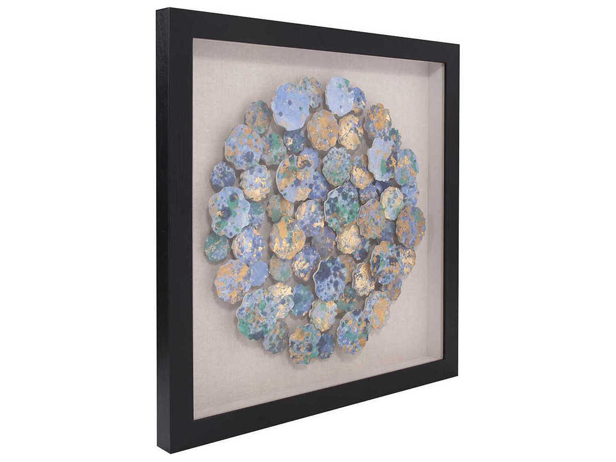 Howard Elliott Abstract Chrysanthemum Shadowbox Art