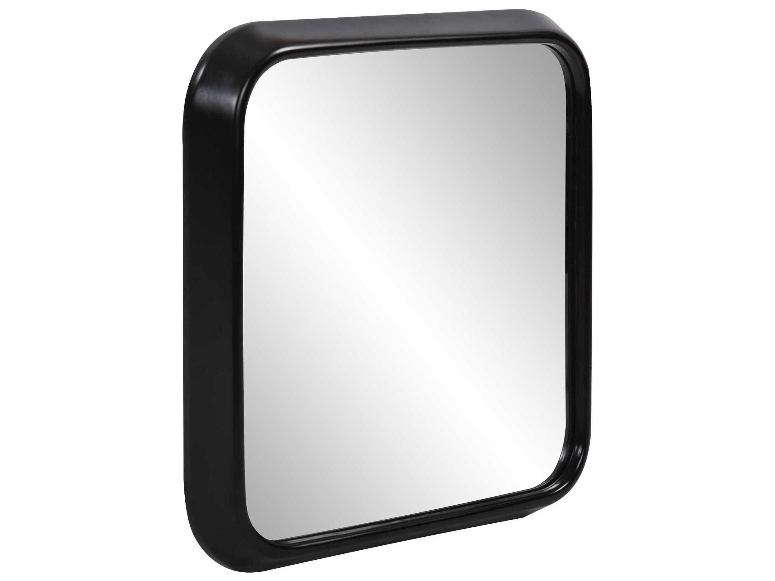 Howard Elliott Templeton Matte Black Square Wall Mirror