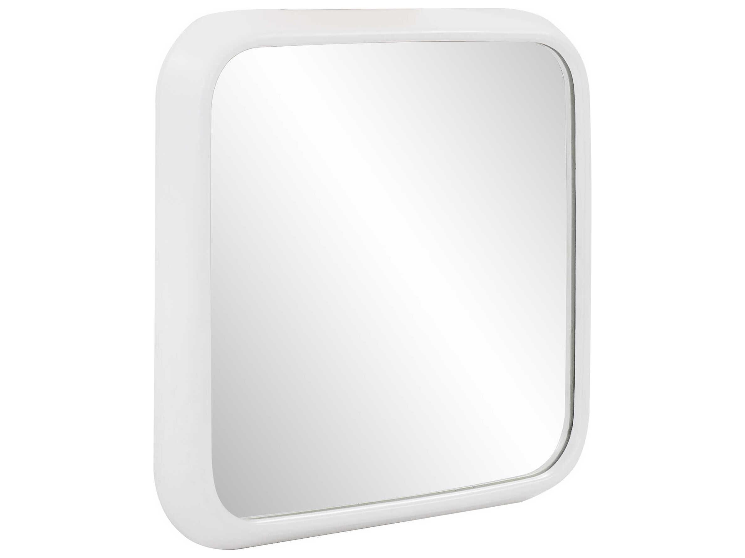 Howard Elliott Templeton Matte White Square Wall Mirror