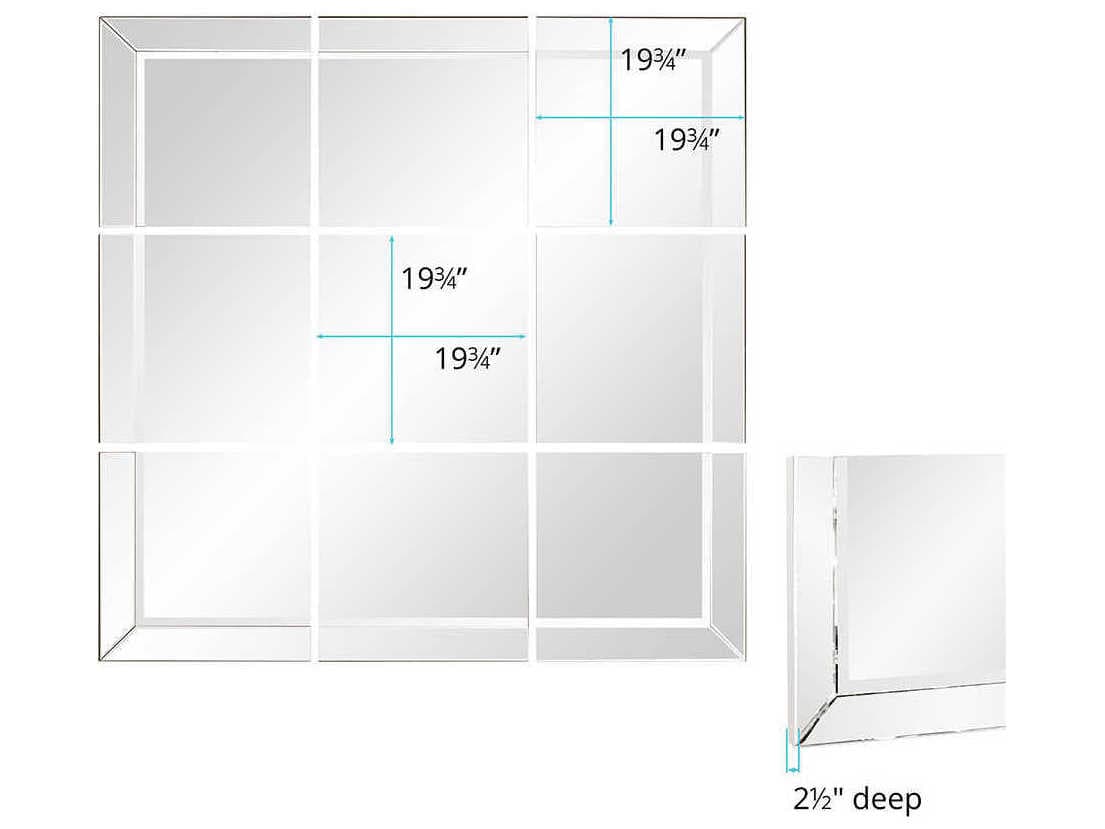 Howard Elliott Grid Square Wall Mirror