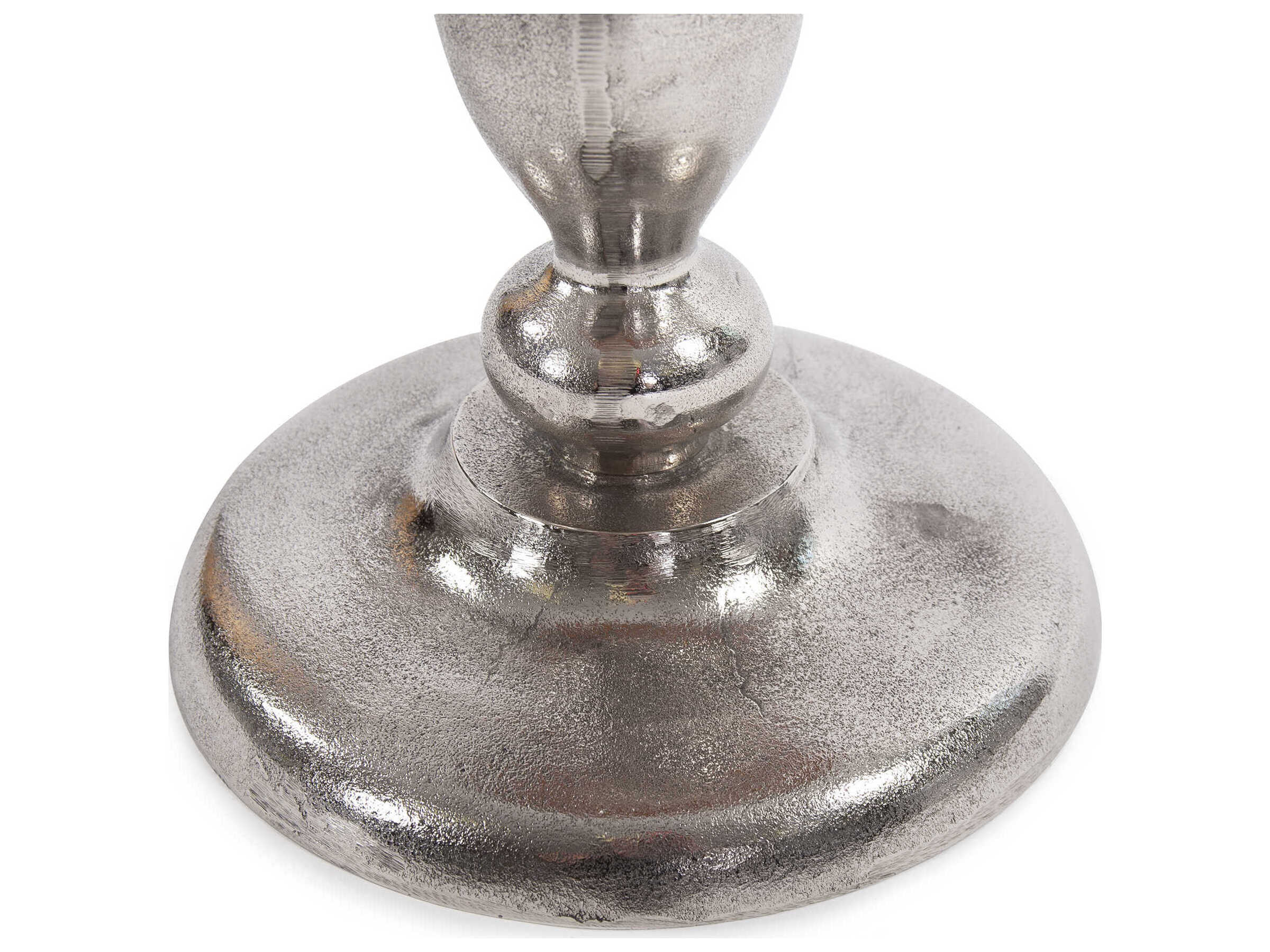 Howard Elliott Round Nickel Black White End Table