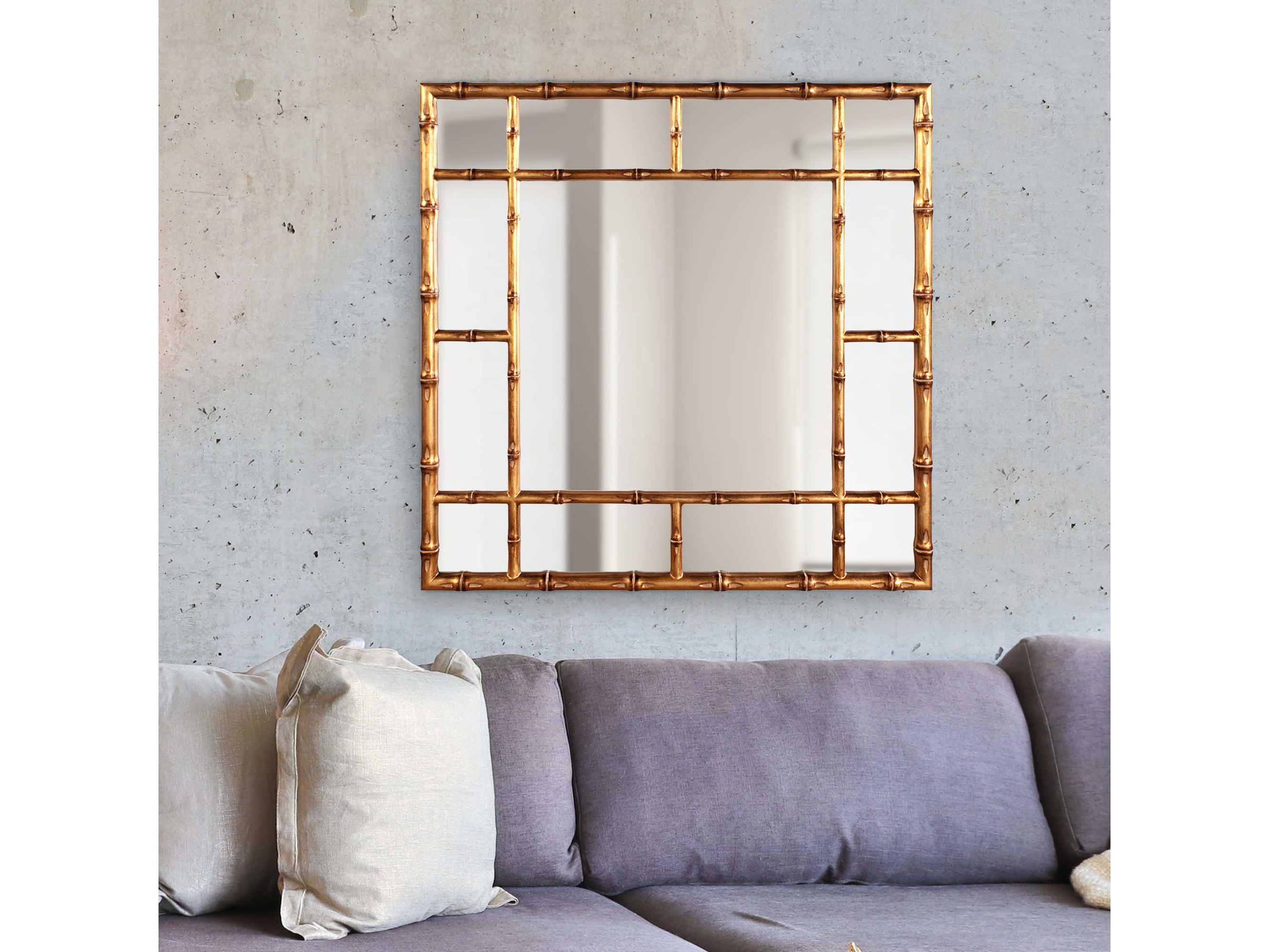 Howard Elliott Bamboo Country Gold Square Wall Mirror