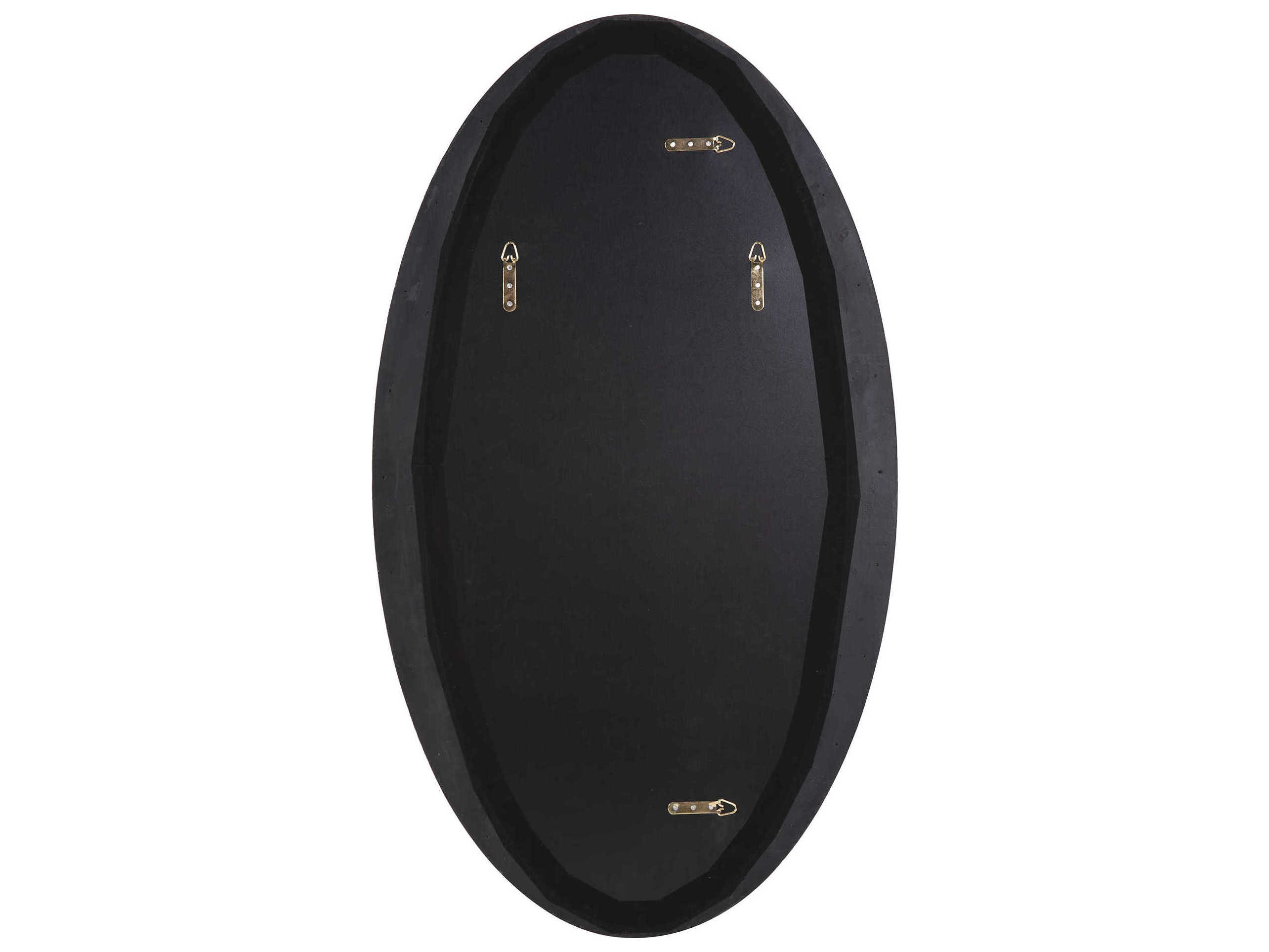 Howard Elliott Rania White / Gold Oval Wall Mirror