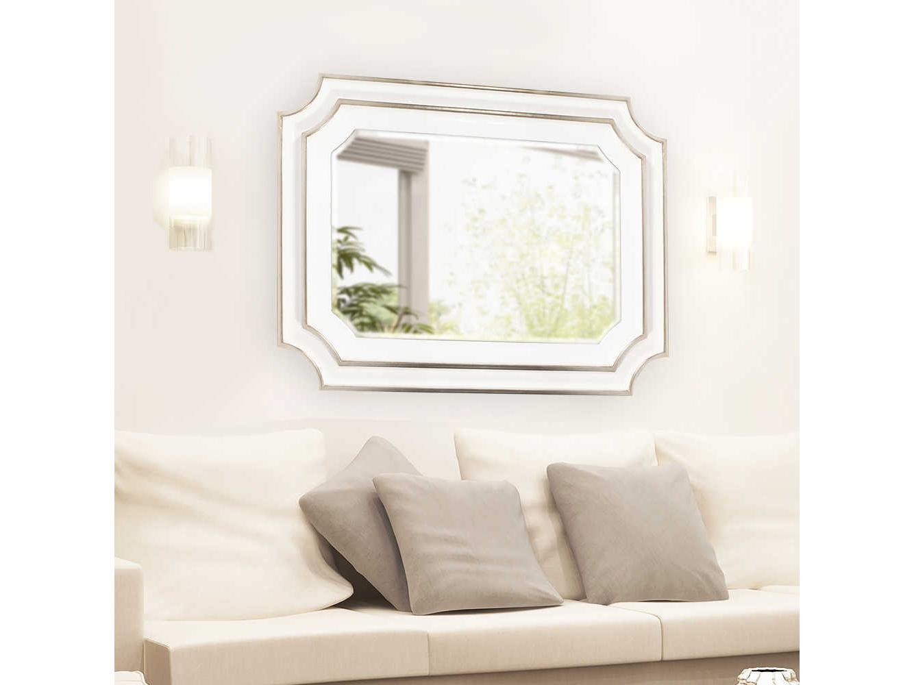 Howard Elliott Dante White Rectangular Wall Mirror