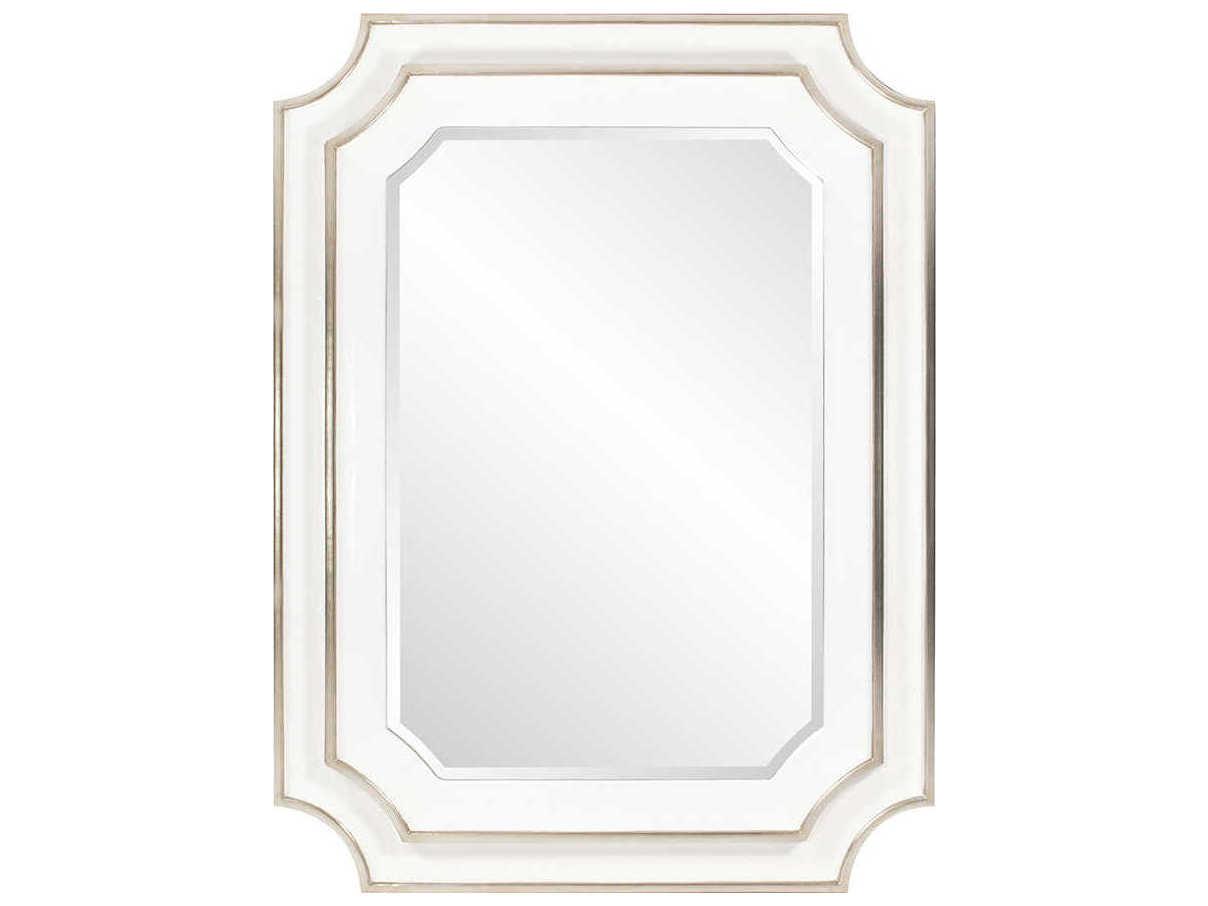 Howard Elliott Dante White Rectangular Wall Mirror