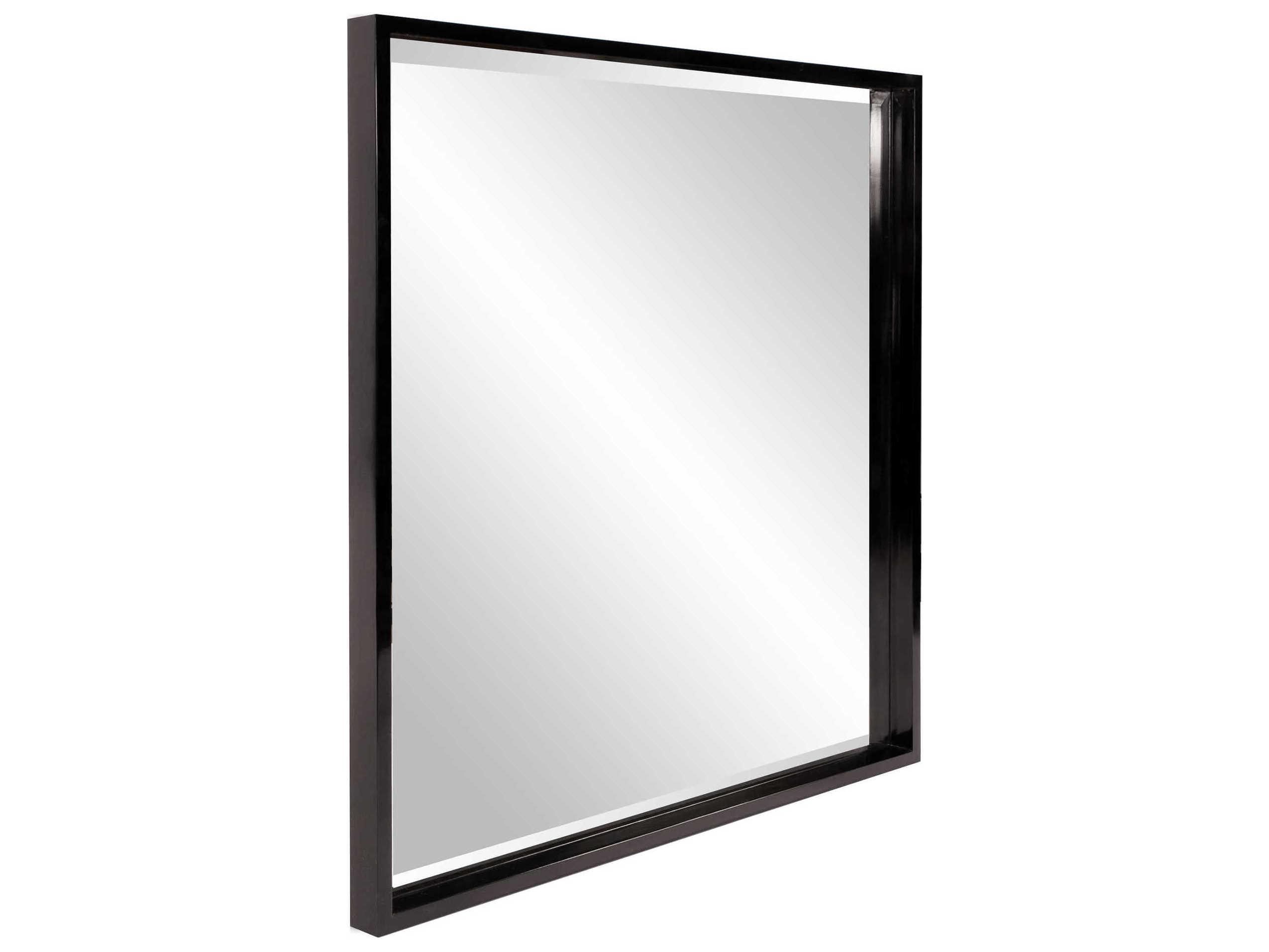 Howard Elliott Isa Glossy Black Square Wall Mirror