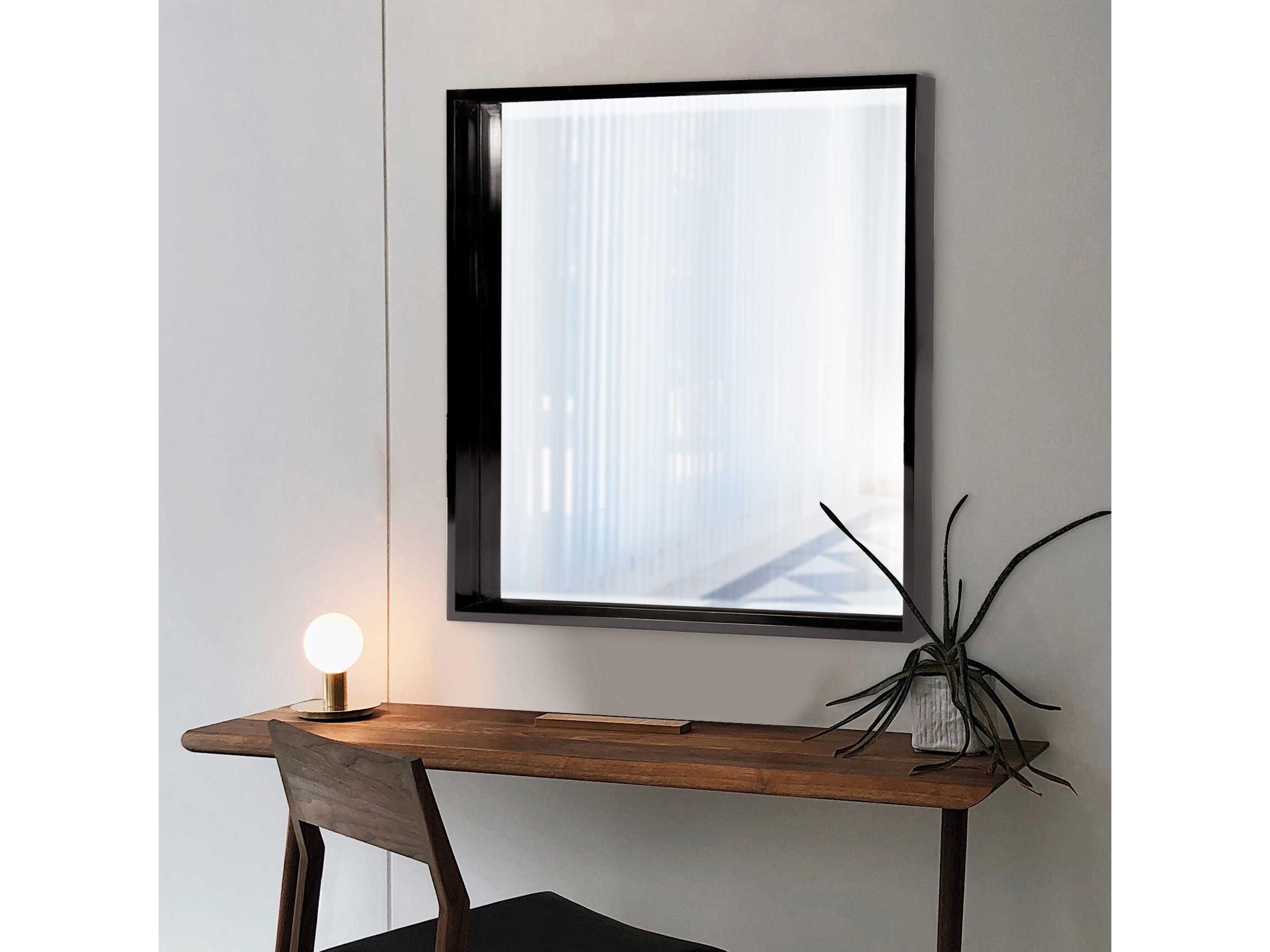 Howard Elliott Isa Glossy Black Square Wall Mirror