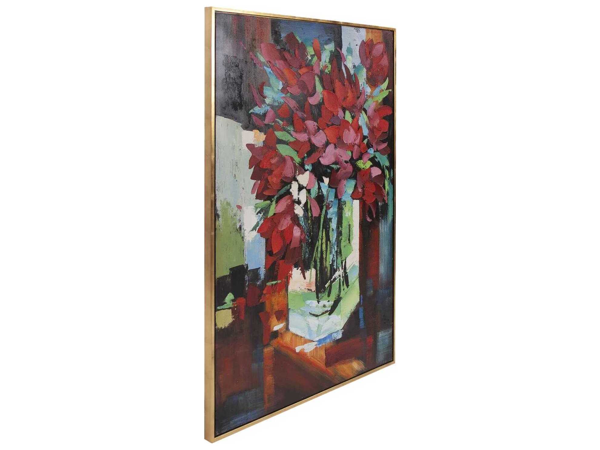 Howard Elliott Red Tulips In Vase Hand Painted Original Art