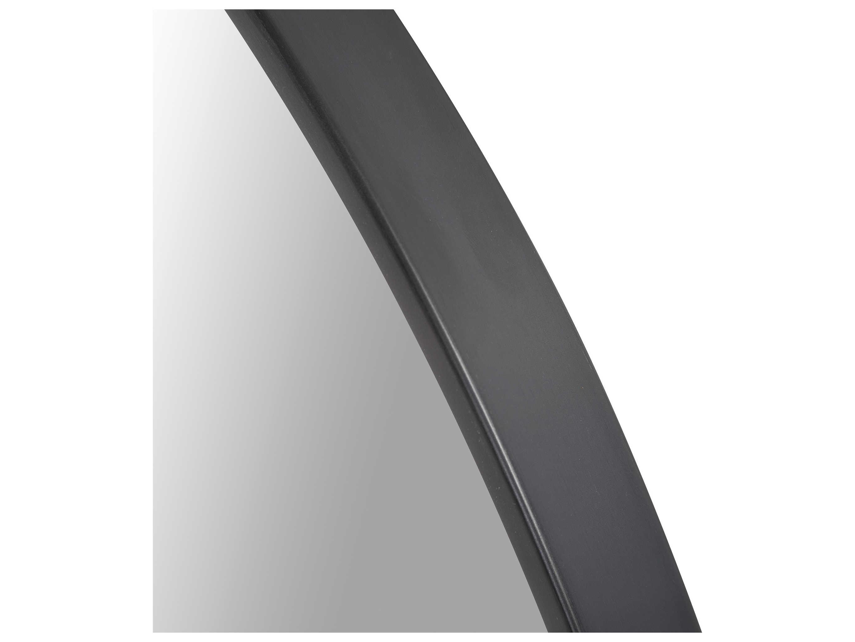 Howard Elliott Copenhagen Brushed Black Round Wall Mirror