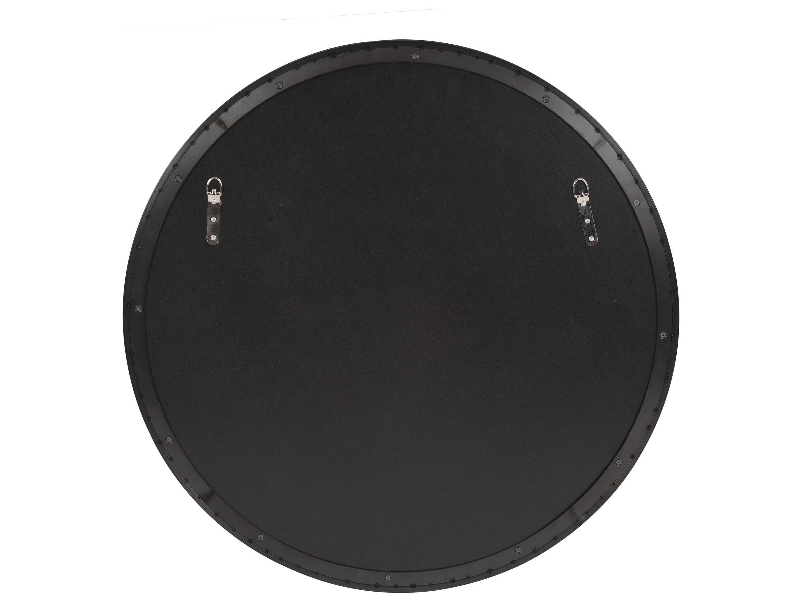 Howard Elliott Copenhagen Brushed Black Round Wall Mirror