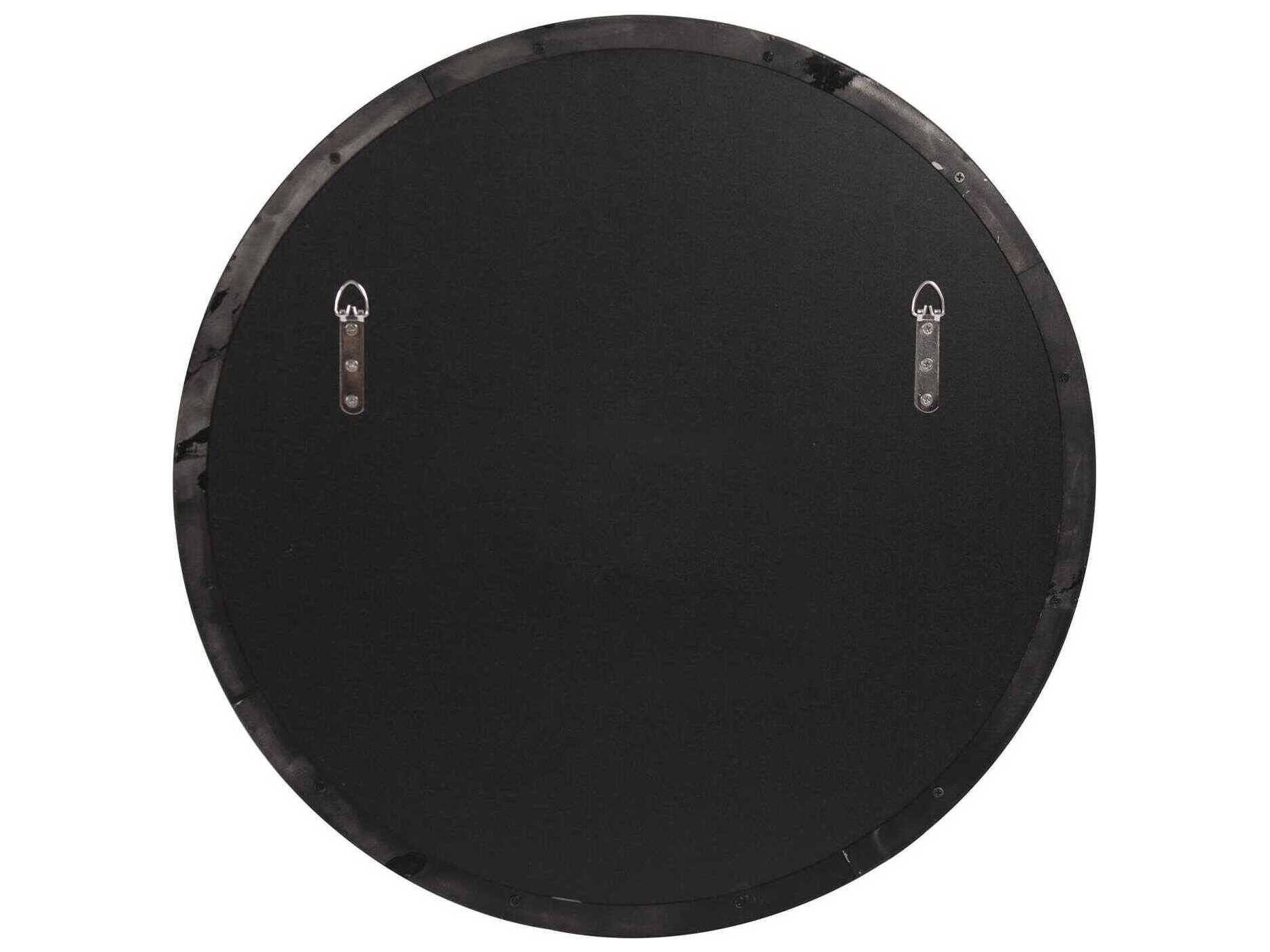 Howard Elliott Van Buren Black Round Wall Mirror