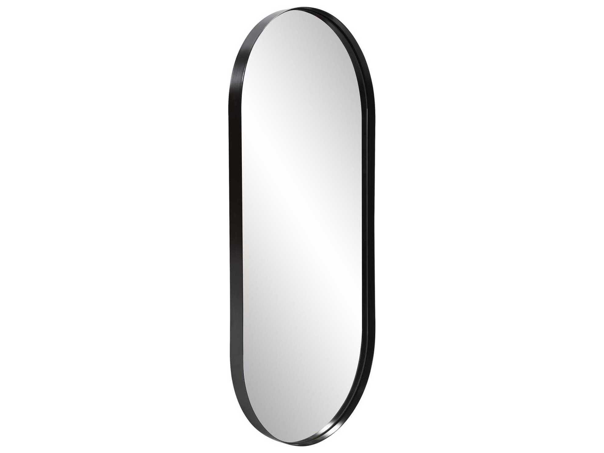 Howard Elliott Steele Black Oval Wall Mirror