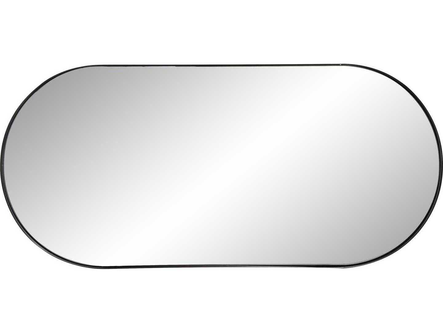 Howard Elliott Steele Black Oval Wall Mirror