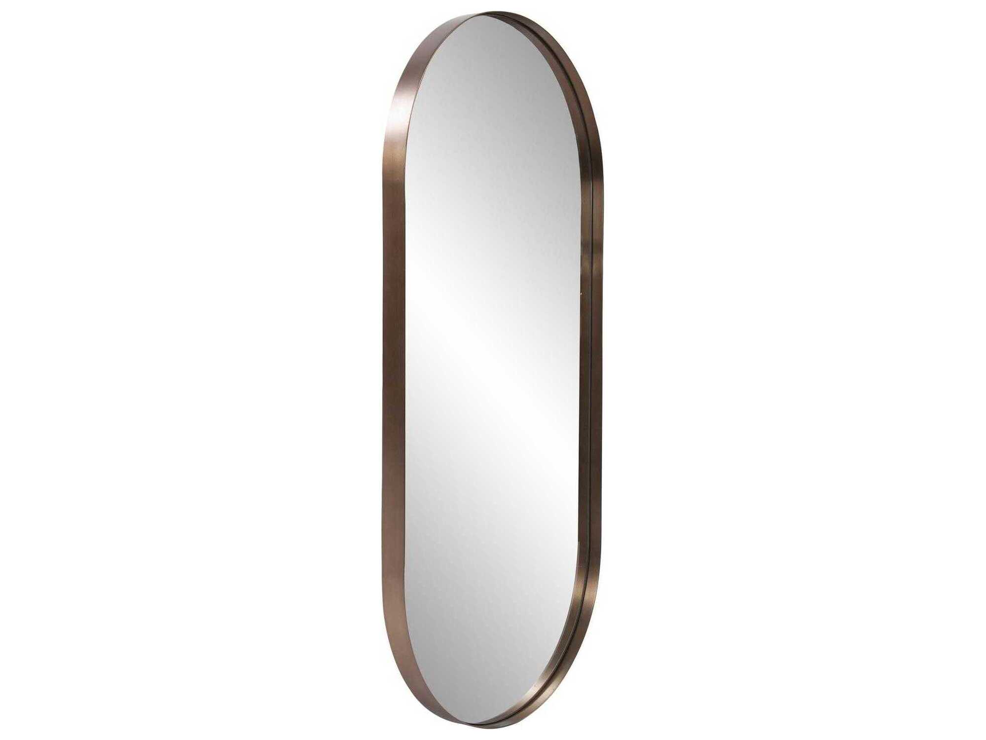 Howard Elliott Steele Brass Oval Wall Mirror