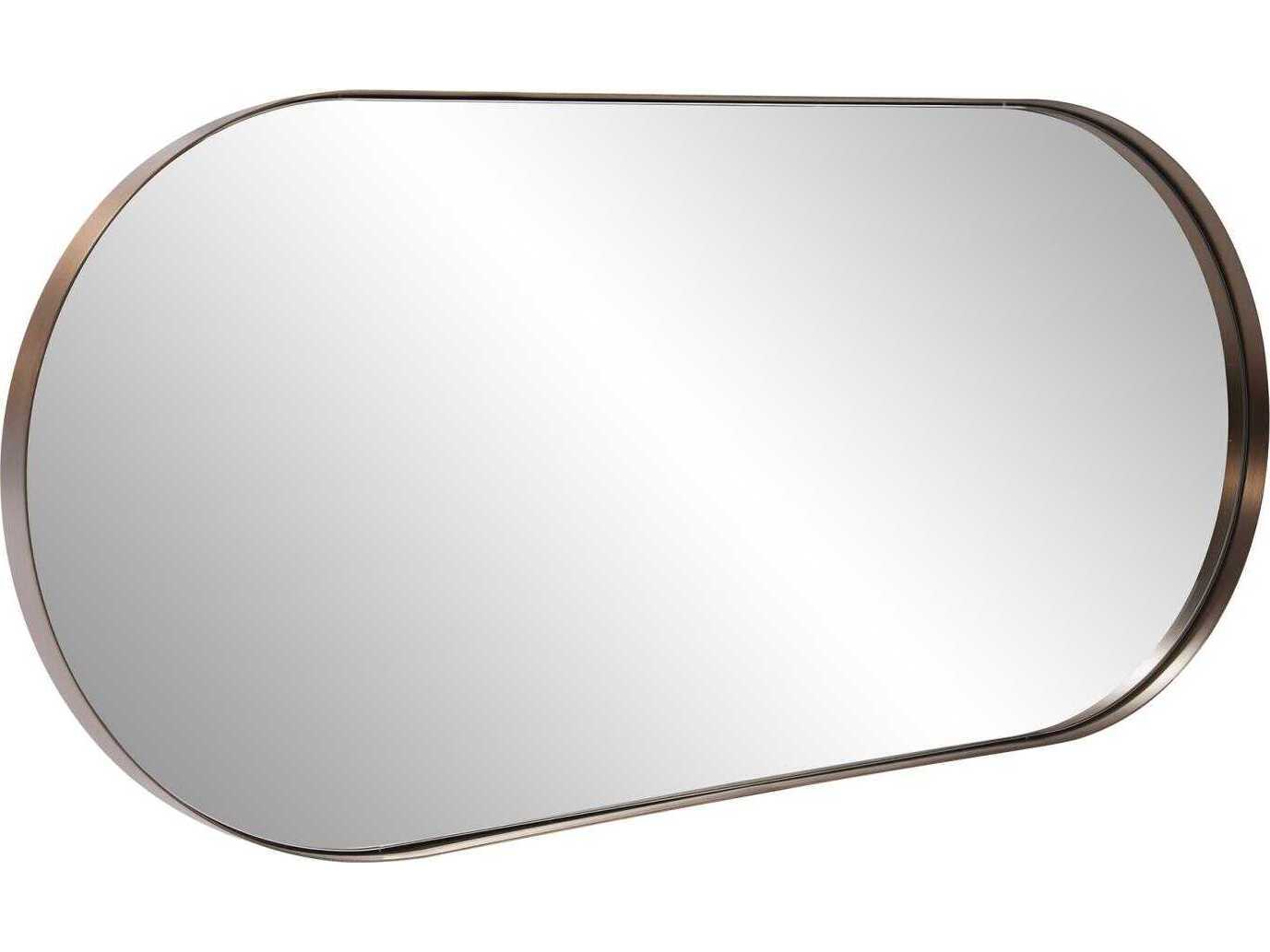 Howard Elliott Steele Brass Oval Wall Mirror